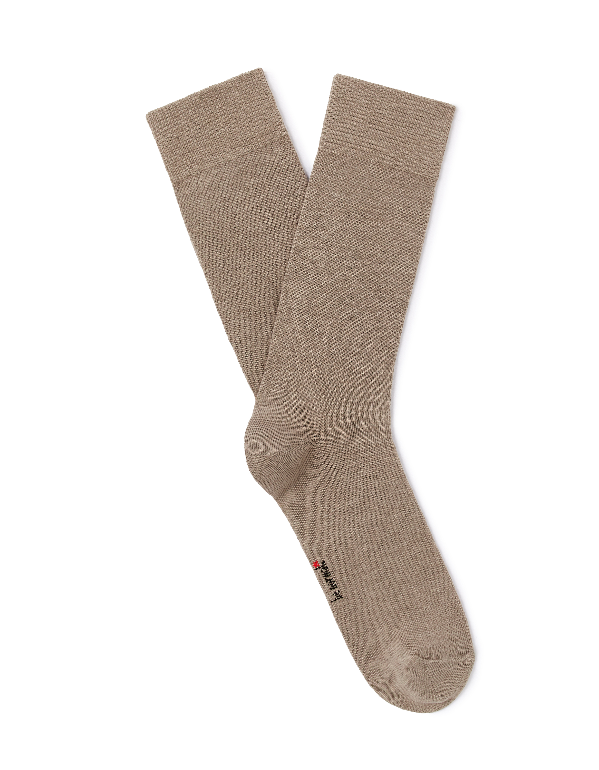 Chaussettes hautes sport en coton stretch - taupe