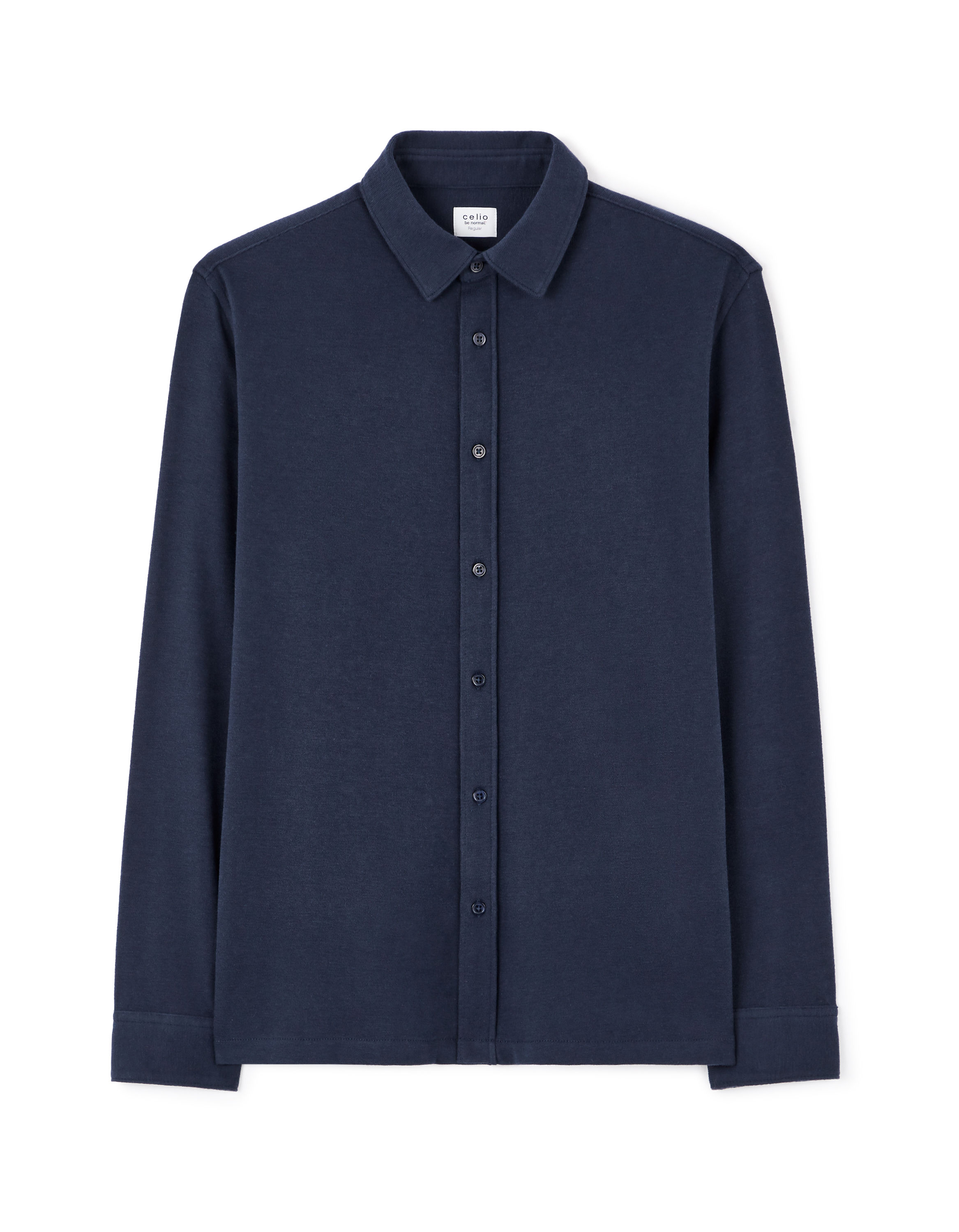 Chemise regular casual coton mélangé - marine