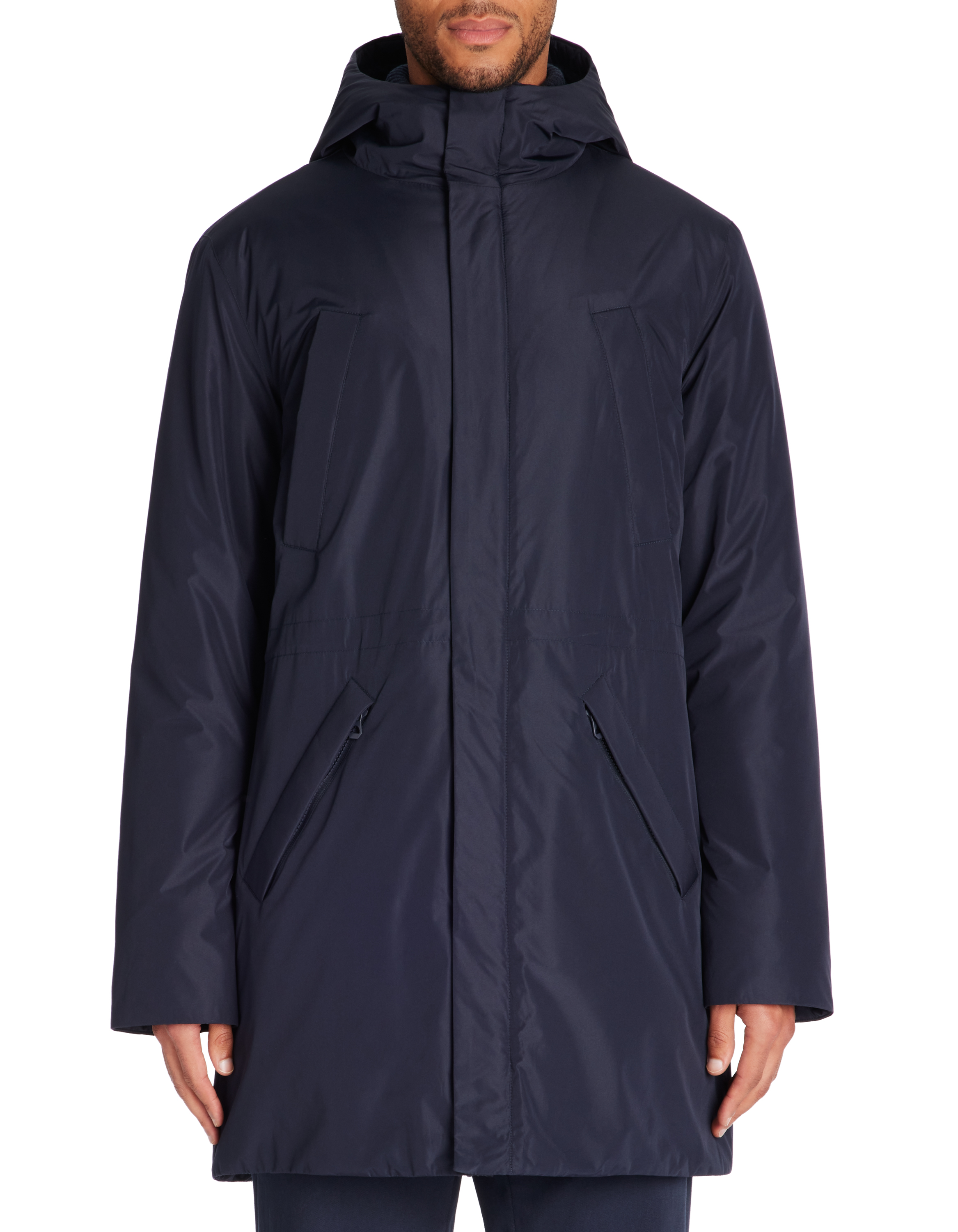 Parka longue à capuche - marine - camaieu - Modalova