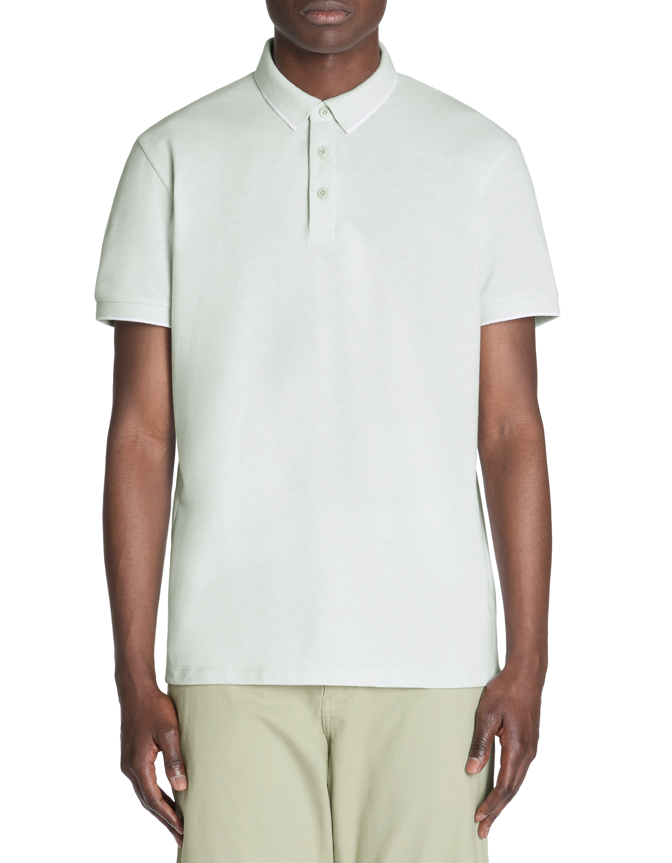 Polo regular coton mélangé - vert minéral - camaieu - Modalova