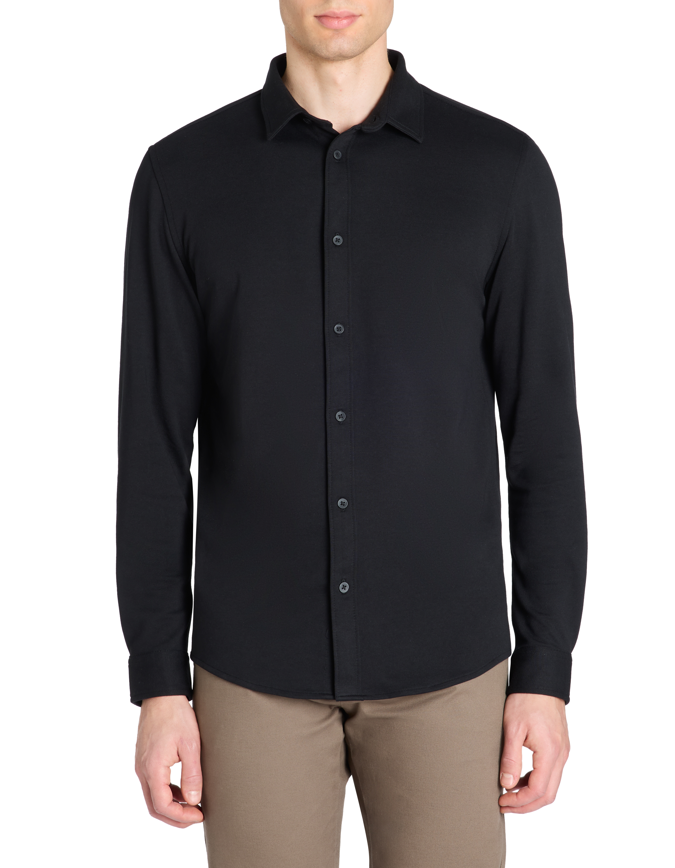 Chemise regular en jersey - noir - camaieu - Modalova