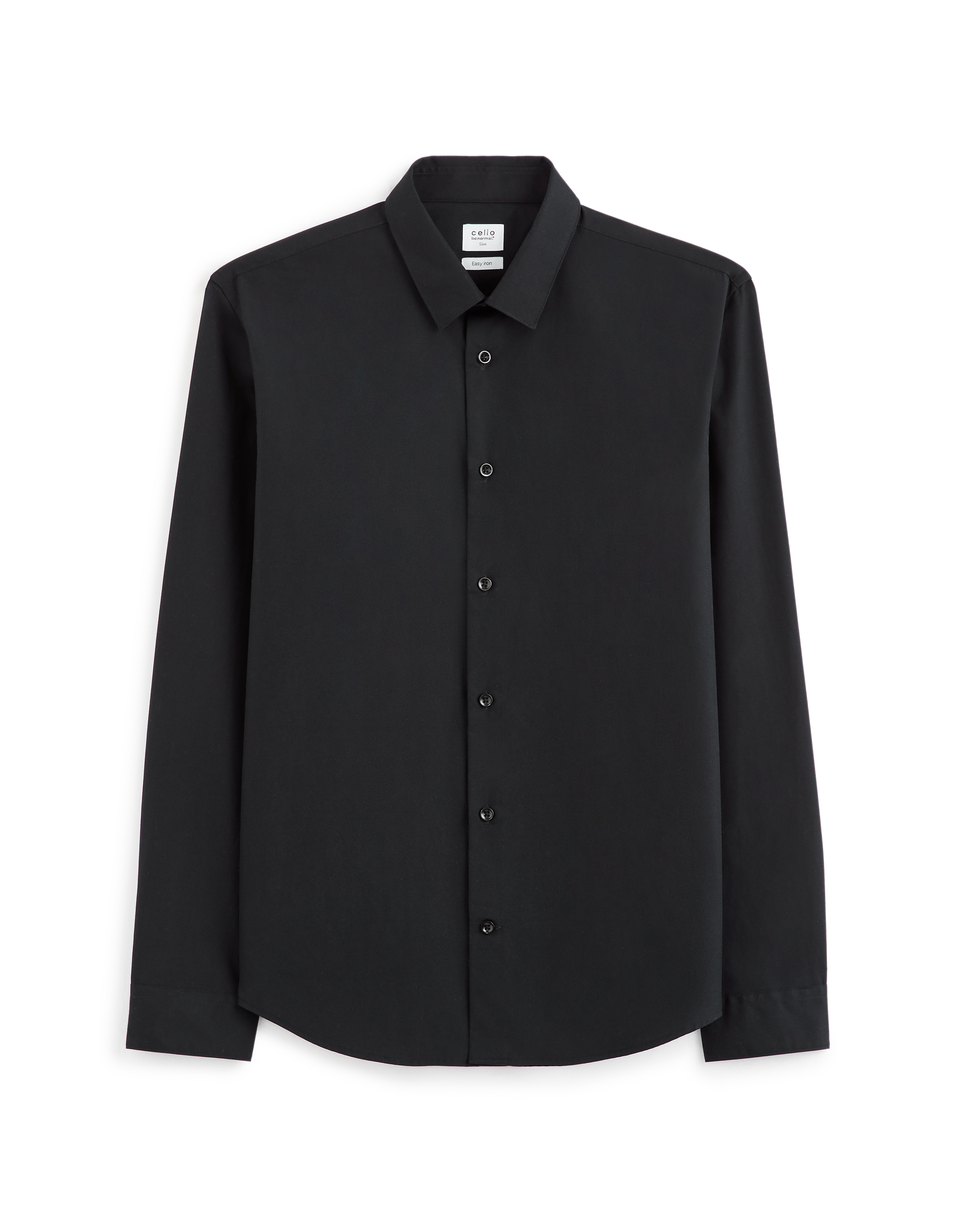 Chemise slim en coton - noir