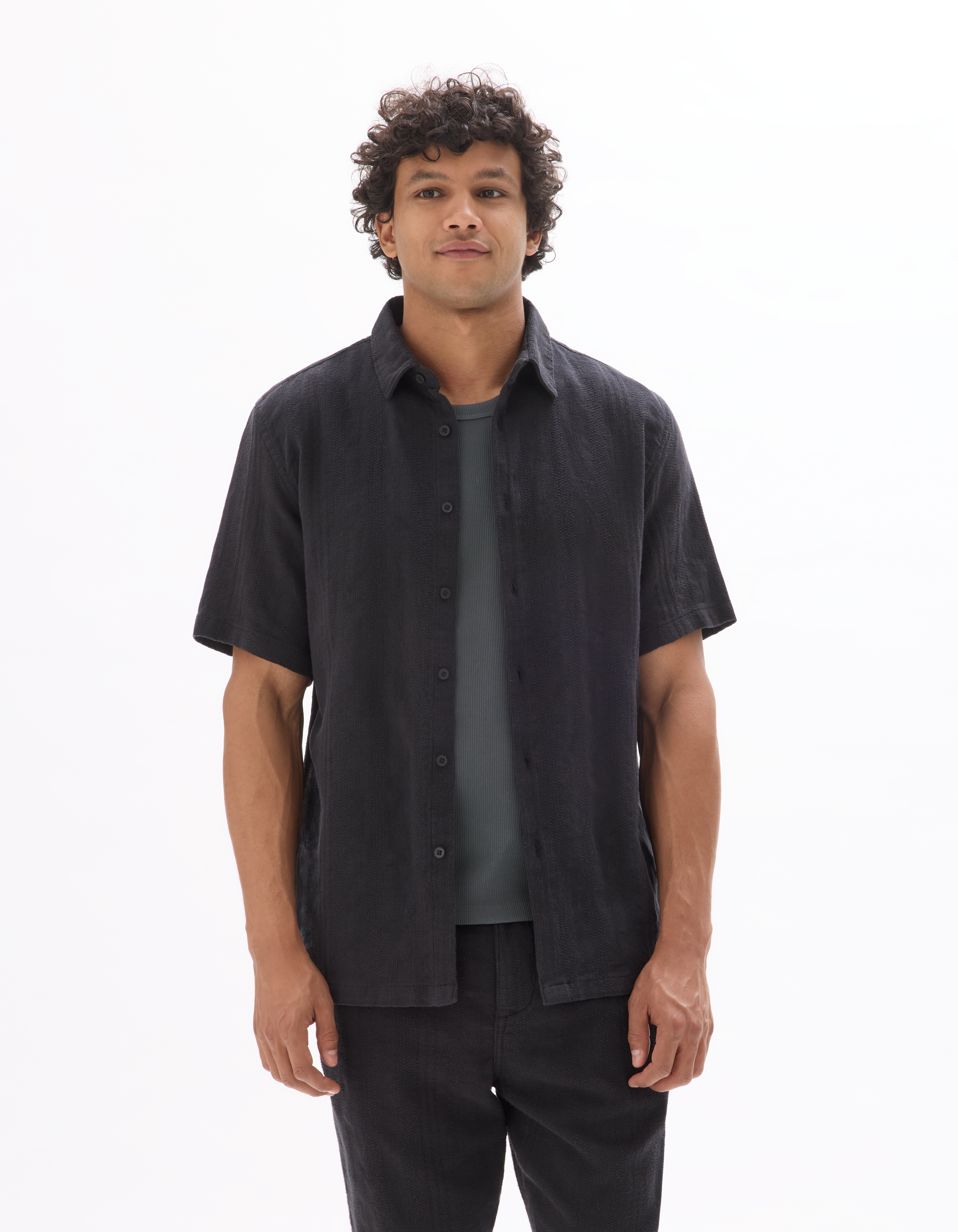 Chemisette regular 100% coton jacquard - camaieu - Modalova