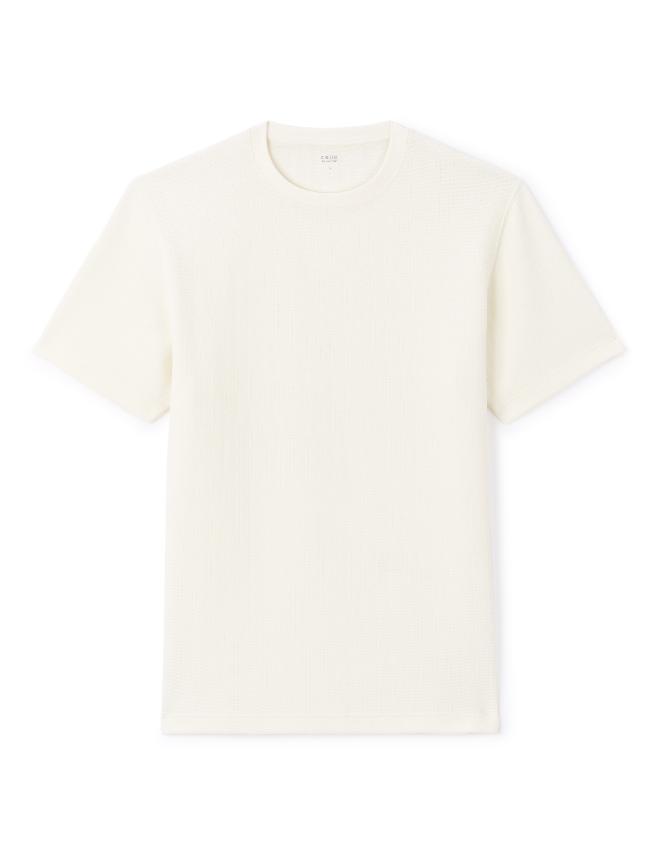 T-shirt boxy col rond coton mélangé - blanc