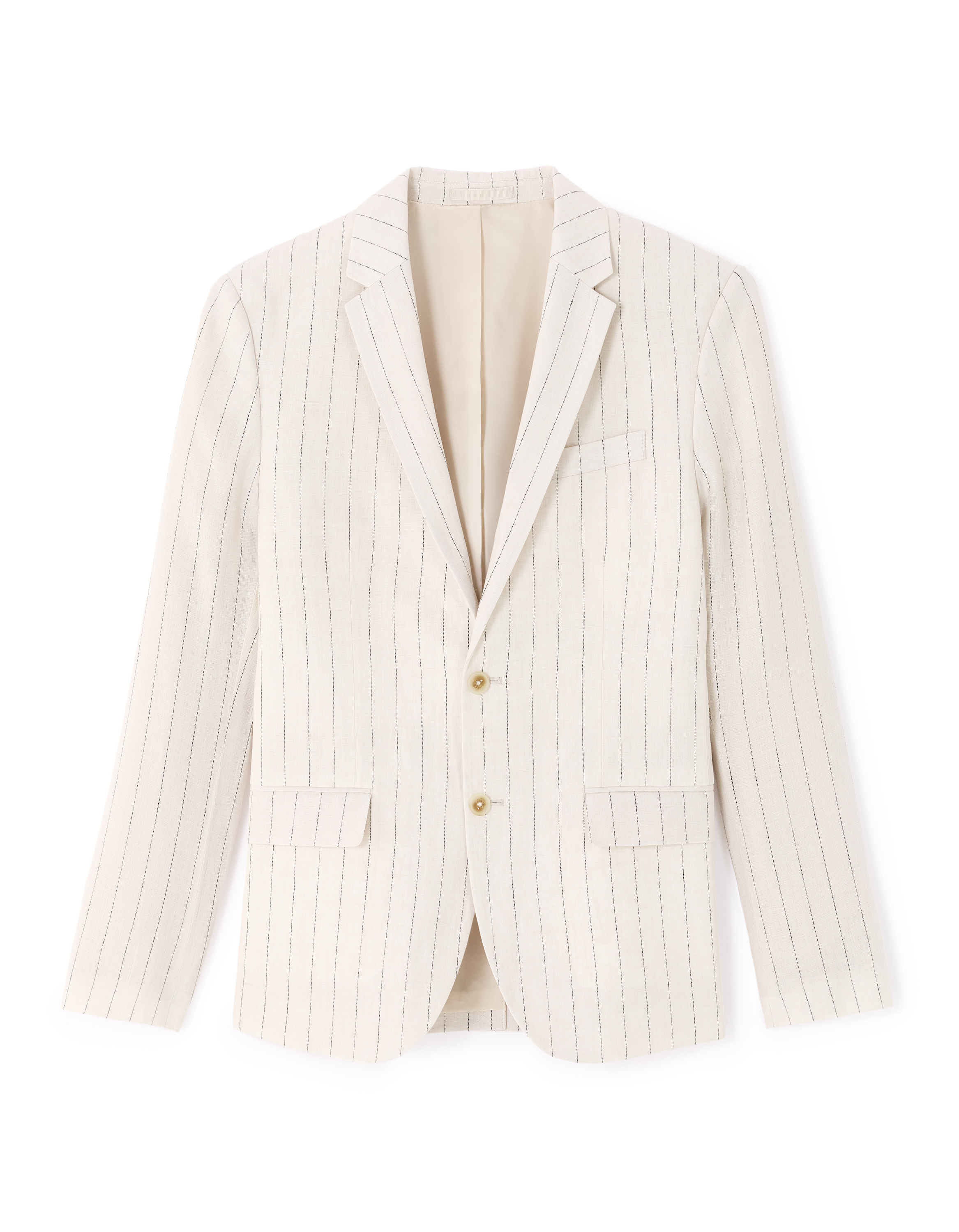 Veste de costume slim 100% lin rayé - naturel