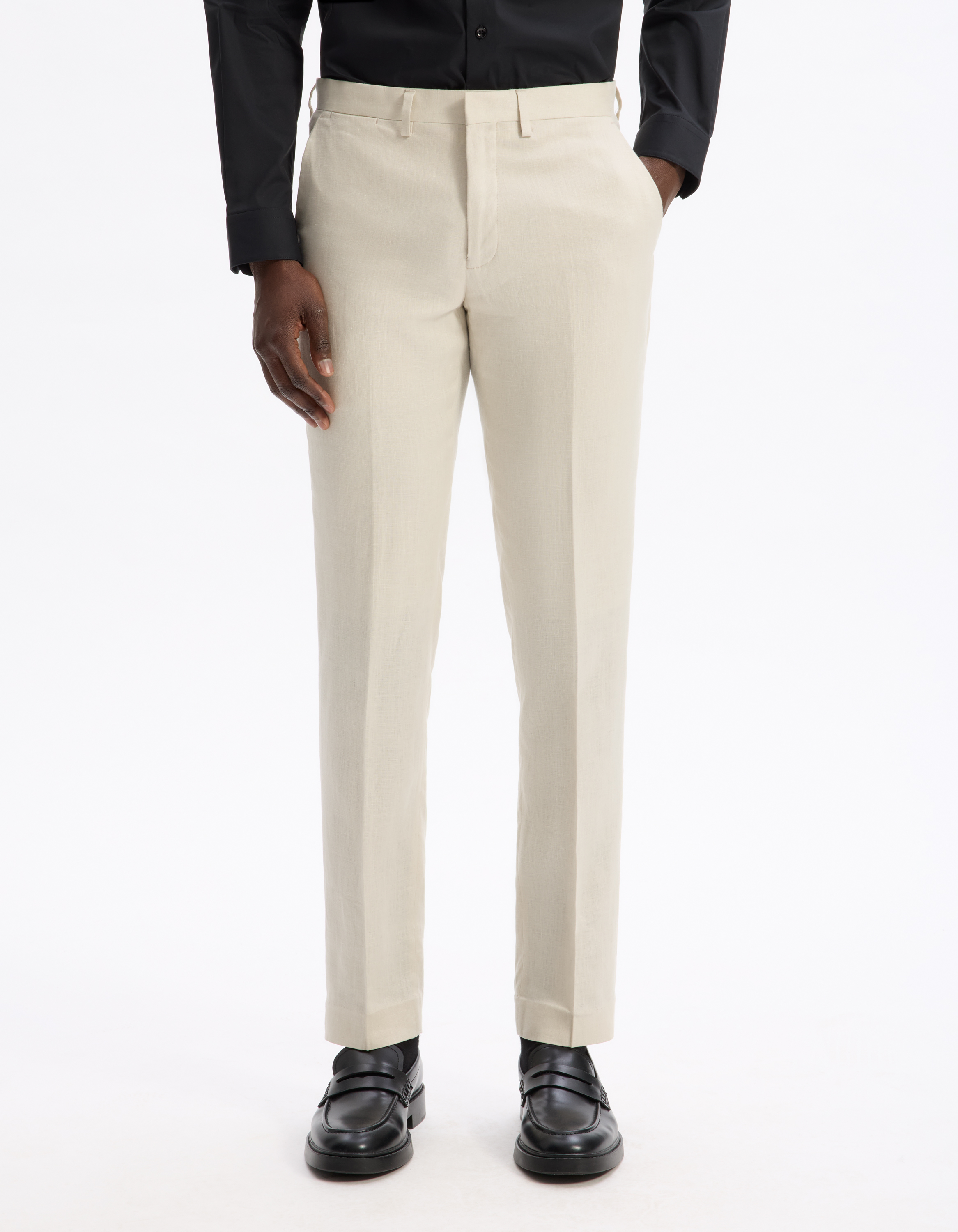 Pantalon de costume slim 100% lin - camaieu - Modalova