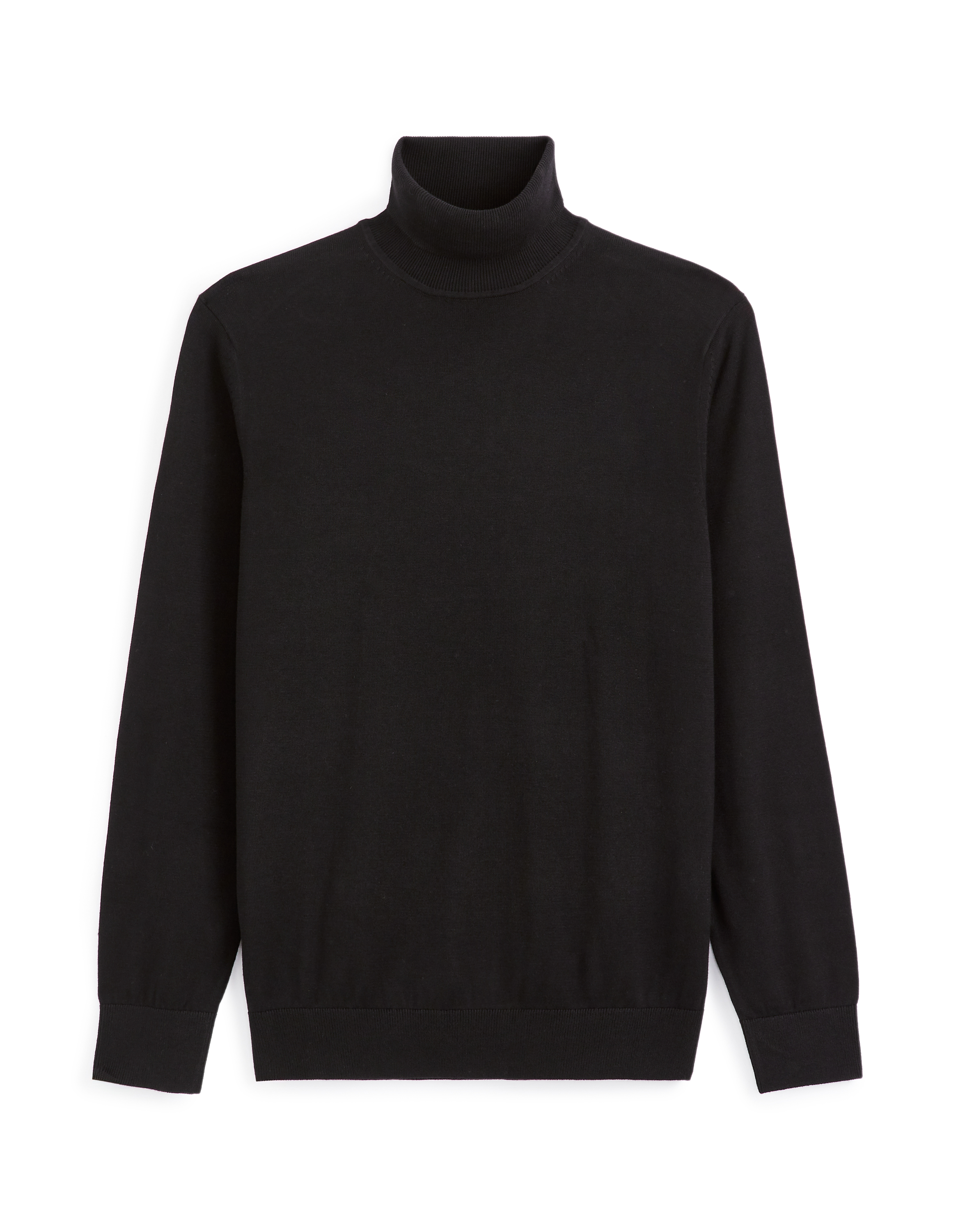 Pull col roulé 100% coton - noir