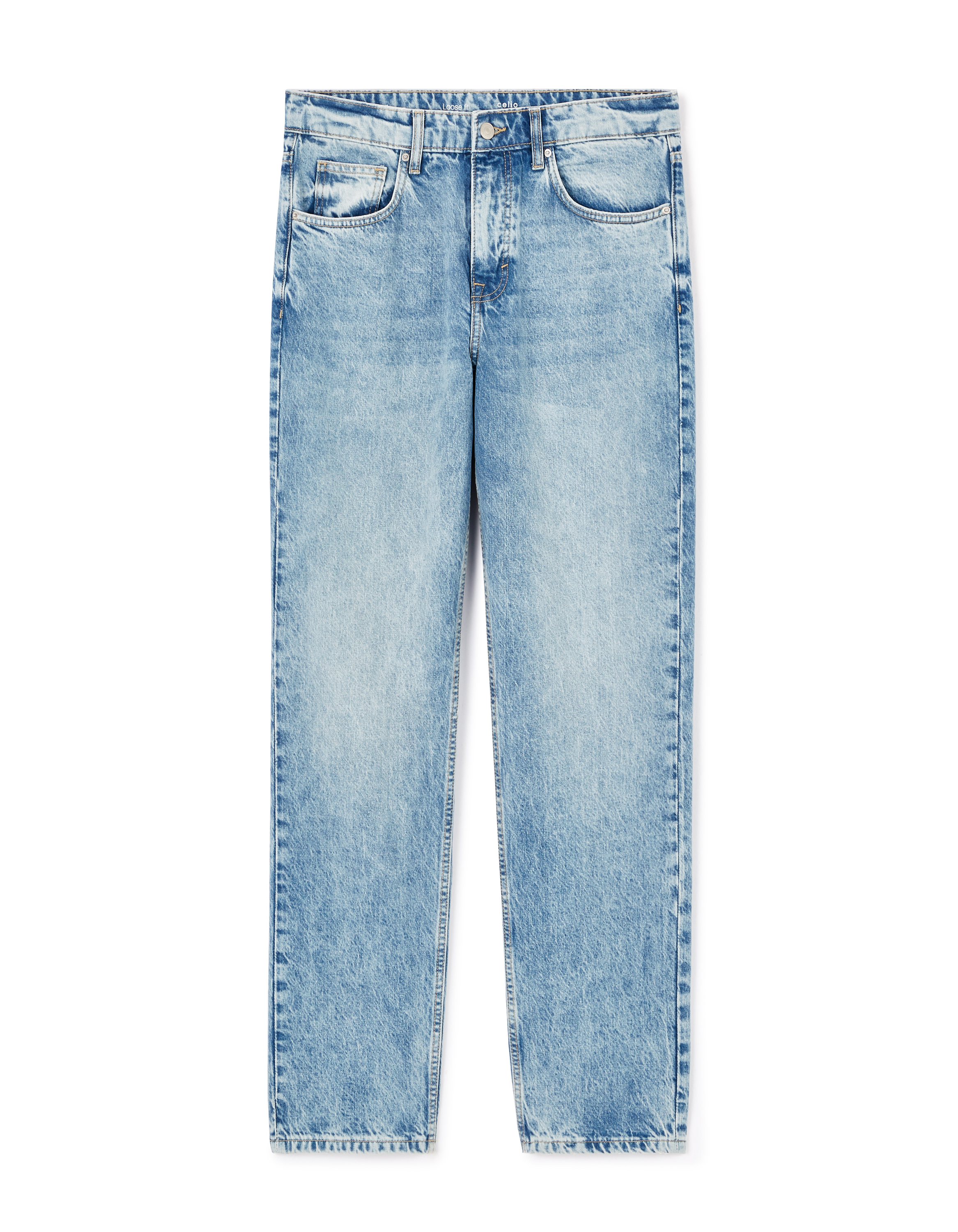 Jean loose 100% coton - bleu clair