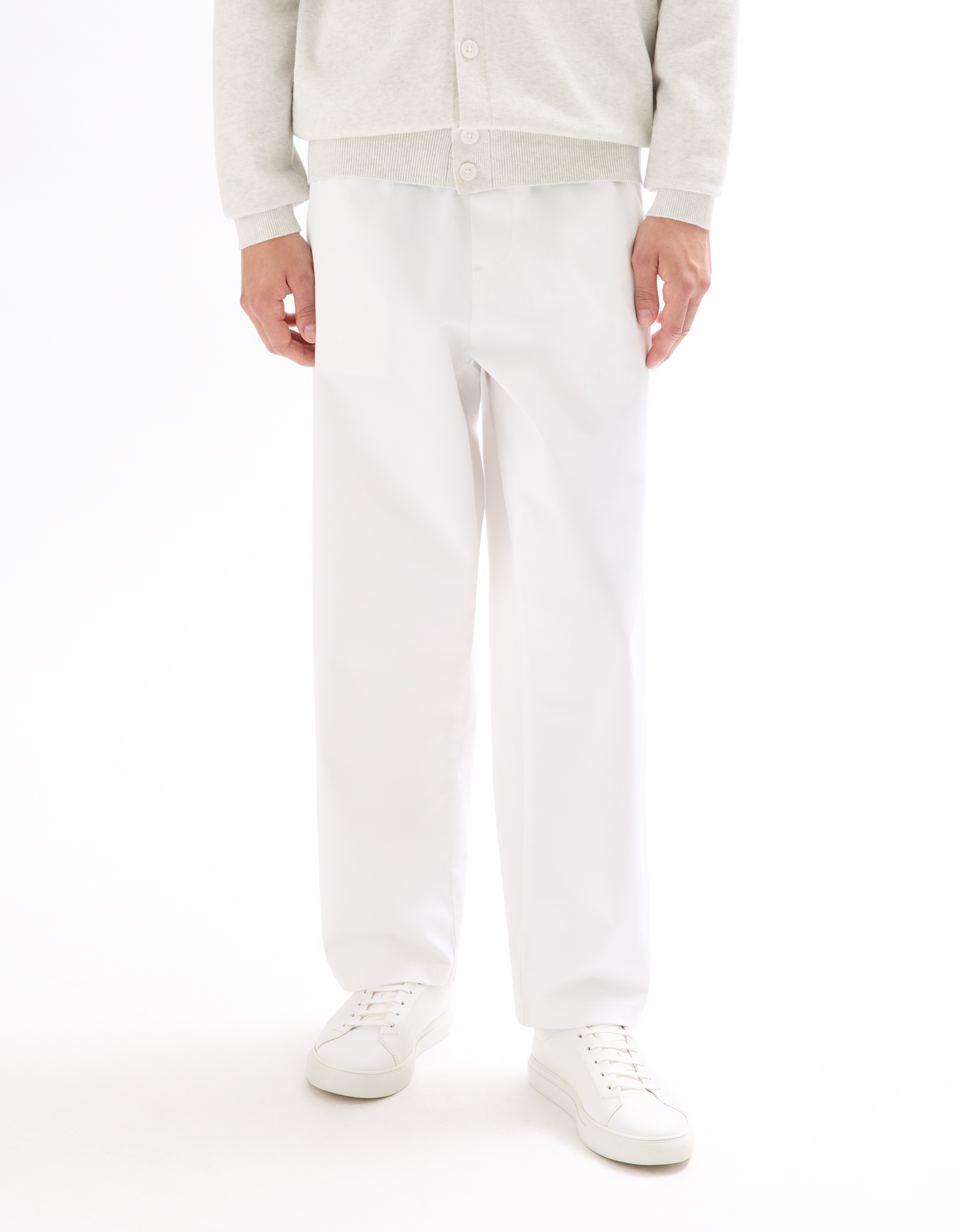 Pantalon loose coton stretch - camaieu - Modalova