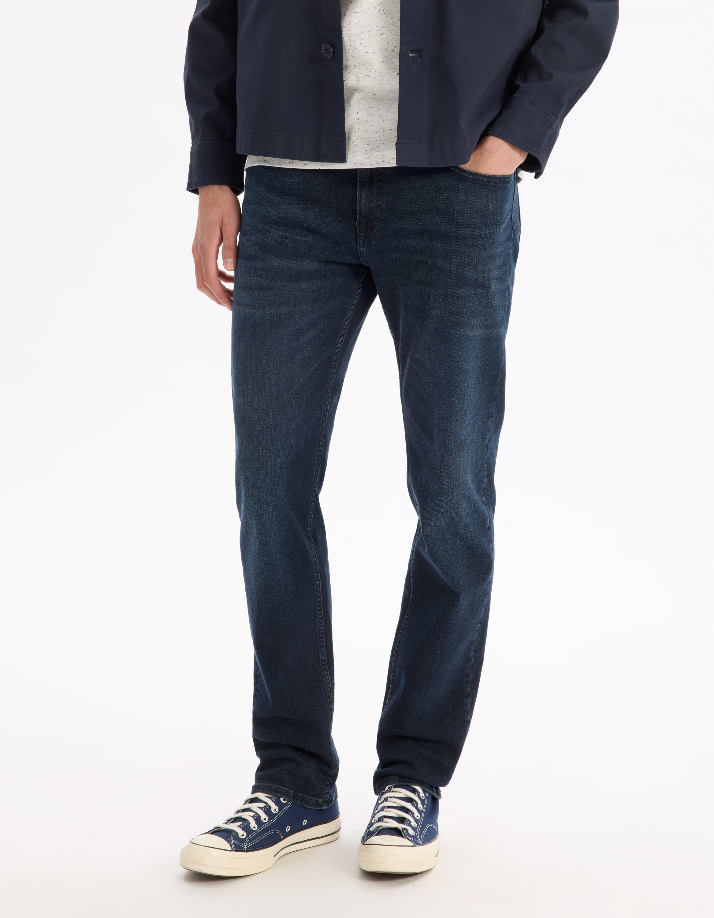 Jean straight Powerflex - marine - camaieu - Modalova