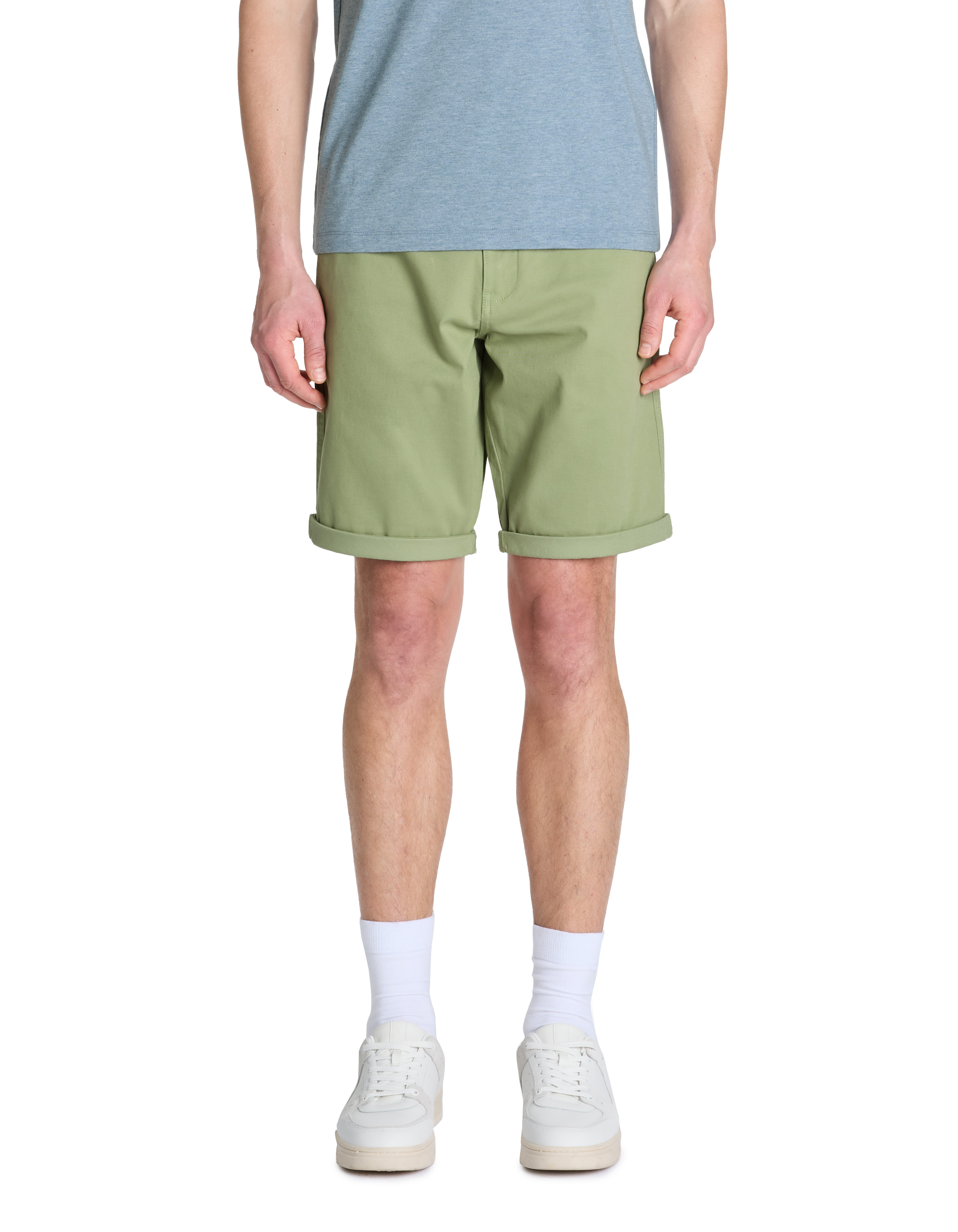 Bermuda chino en coton stretch - vert clair - camaieu - Modalova