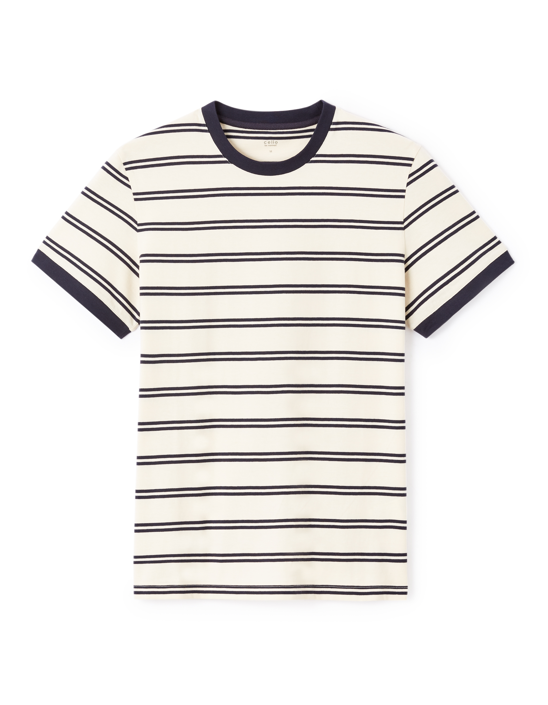 T-shirt straight col rond 100% coton - marine
