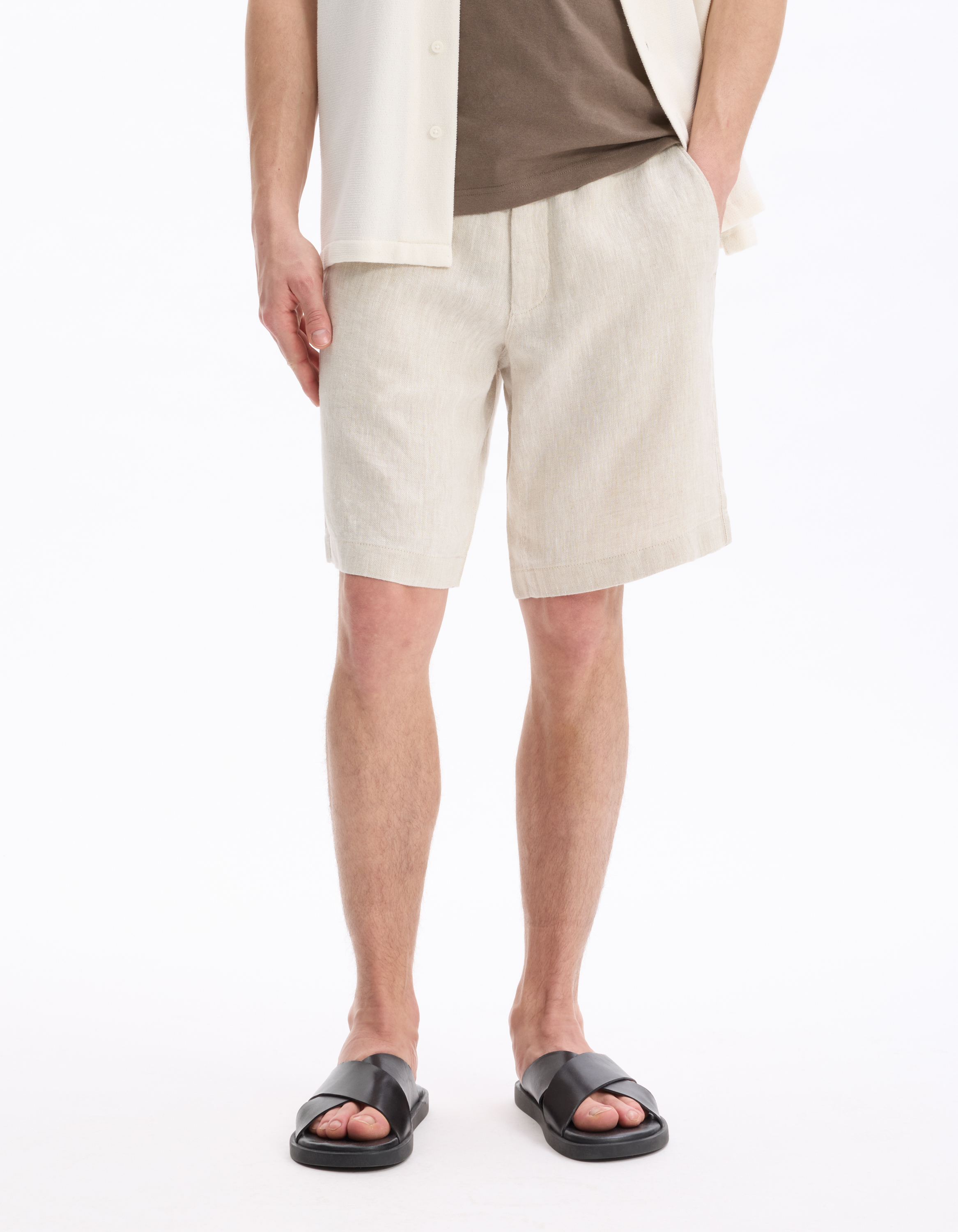 Bermuda 100% lin - naturel - camaieu - Modalova