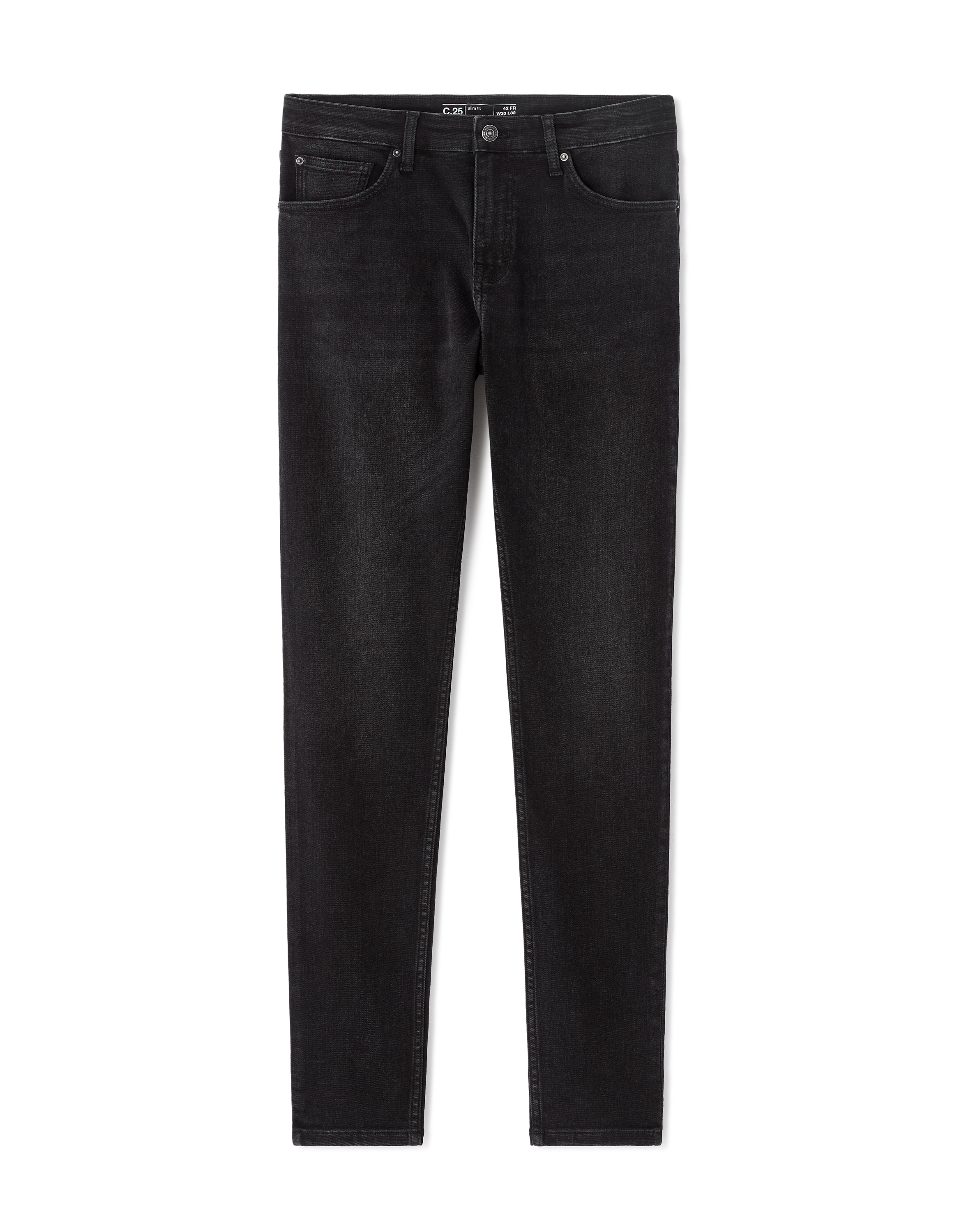 Jean C.25 slim coton stretch - 3 longueurs - noir