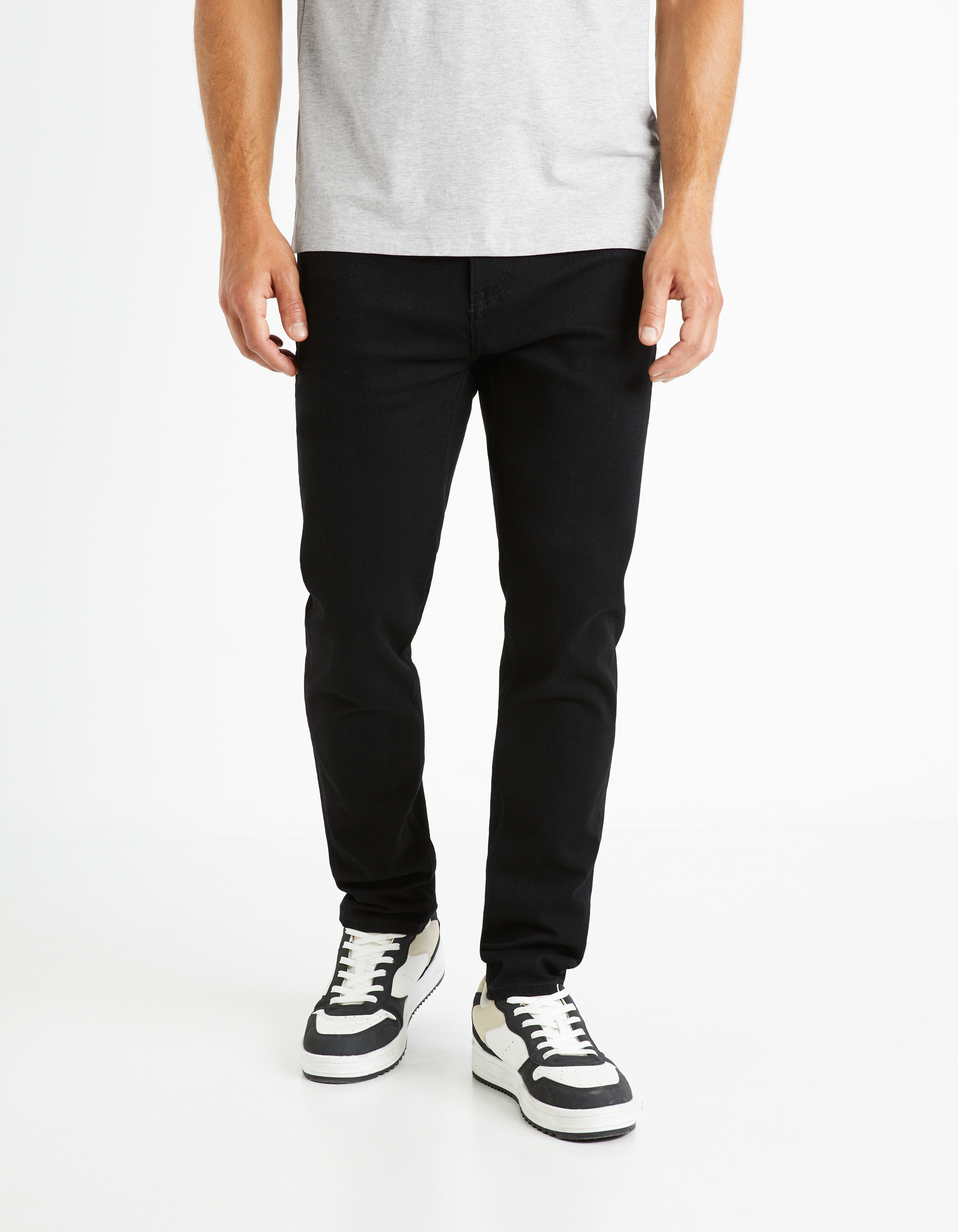 Jean slim coton stretch - noir - camaieu - Modalova