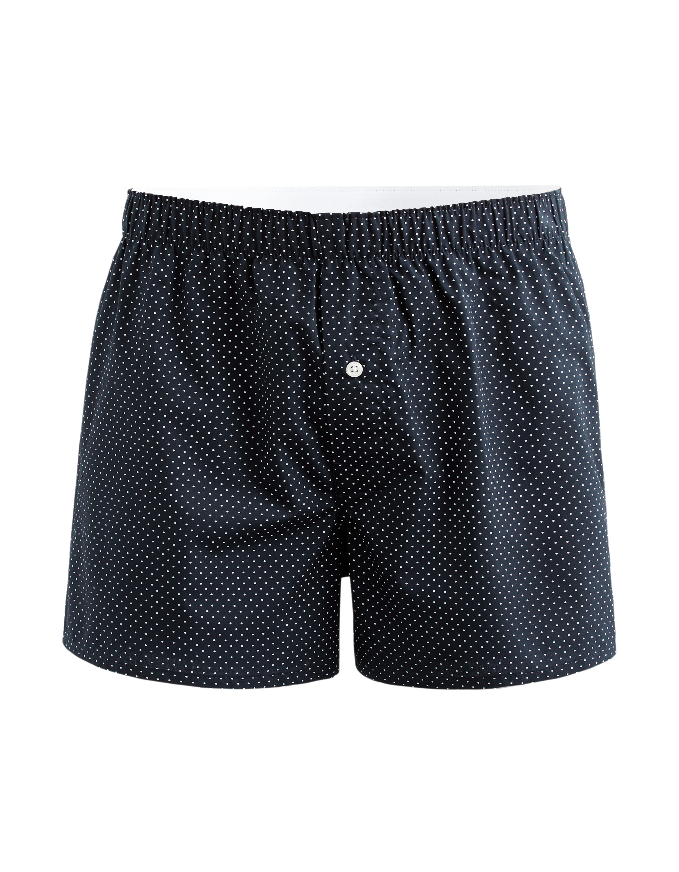 Caleçon 100% coton à pois - marine