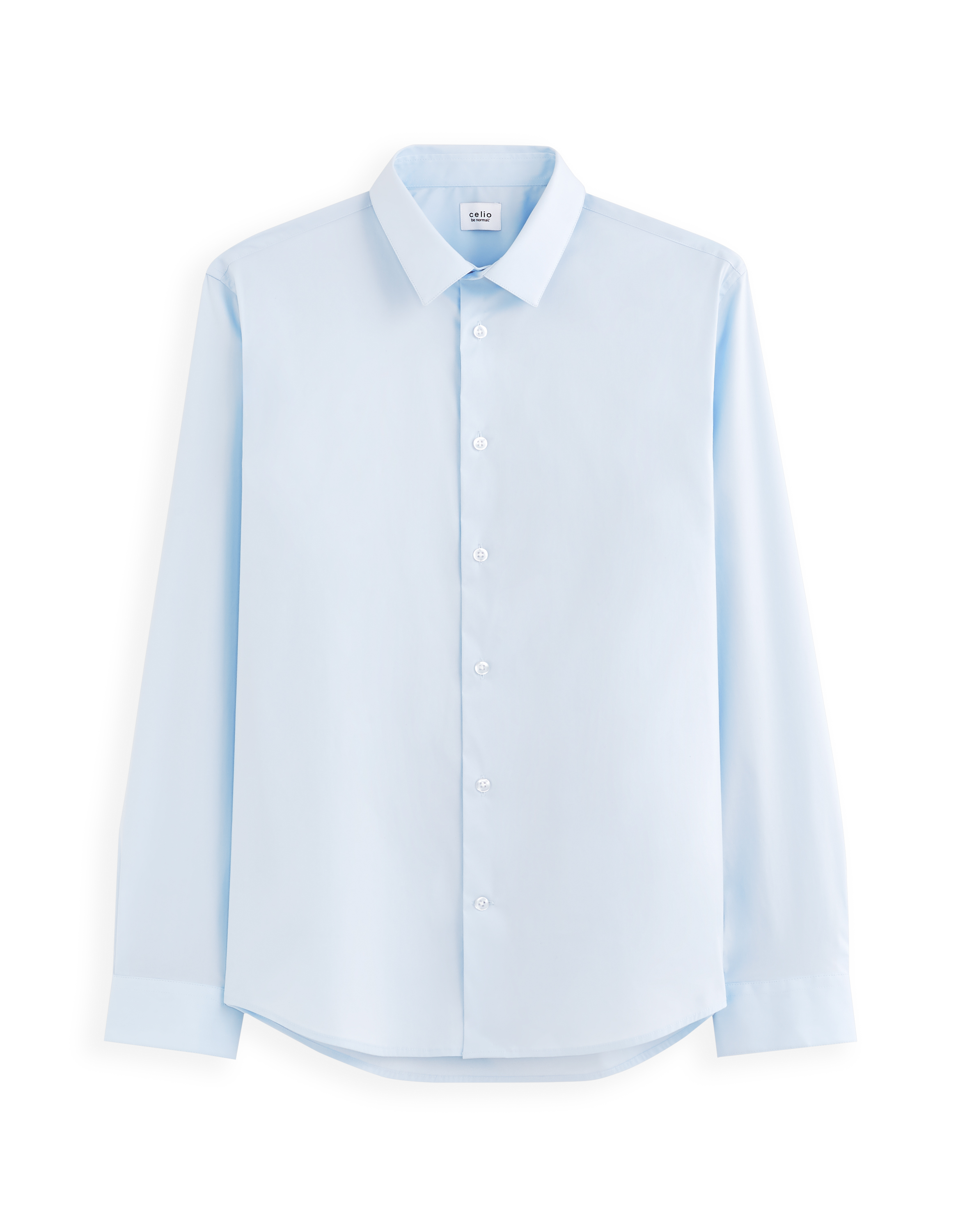 Chemise regular en coton stretch - bleu clair