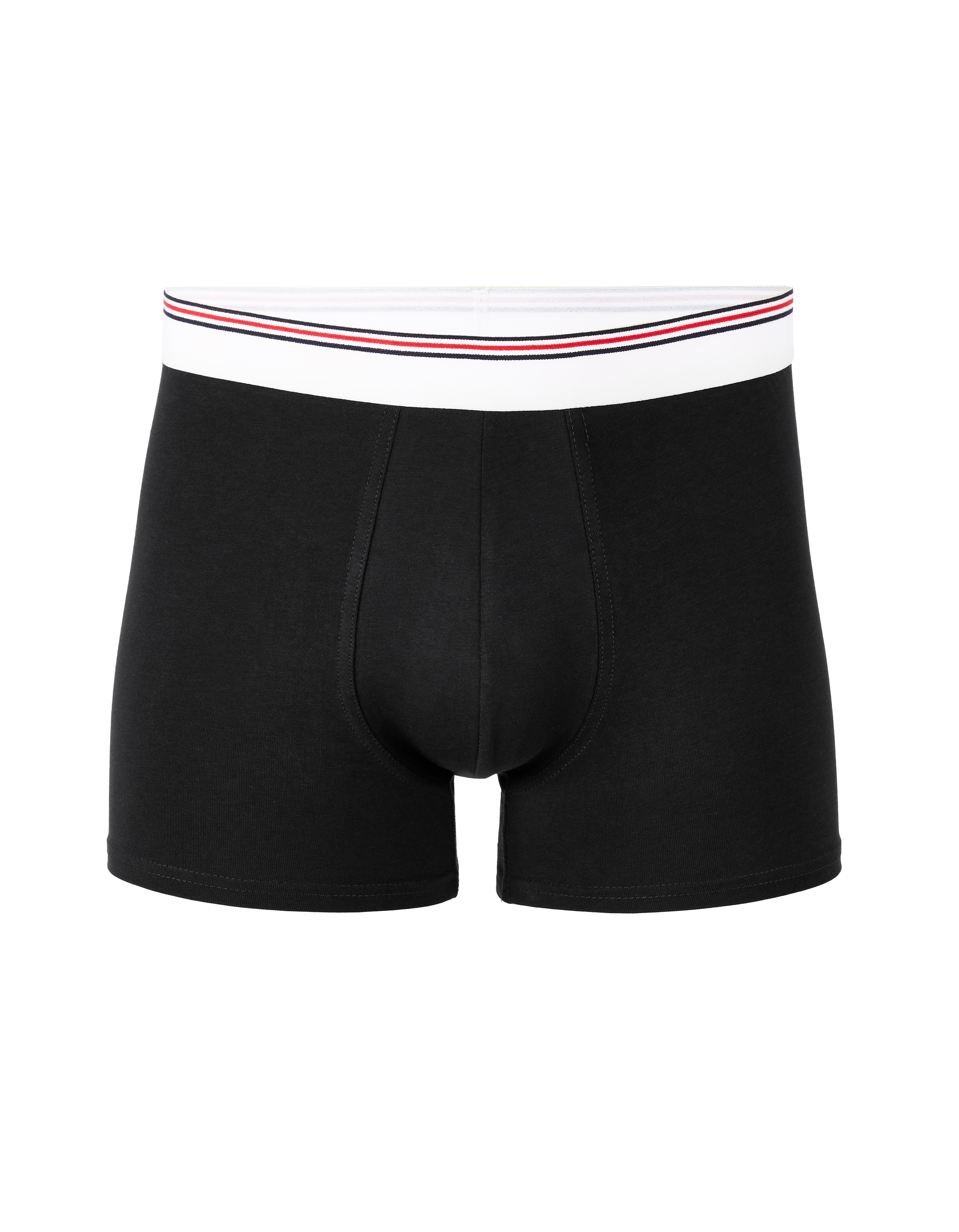 Boxer coton stretch ceinturé contrastée - noir