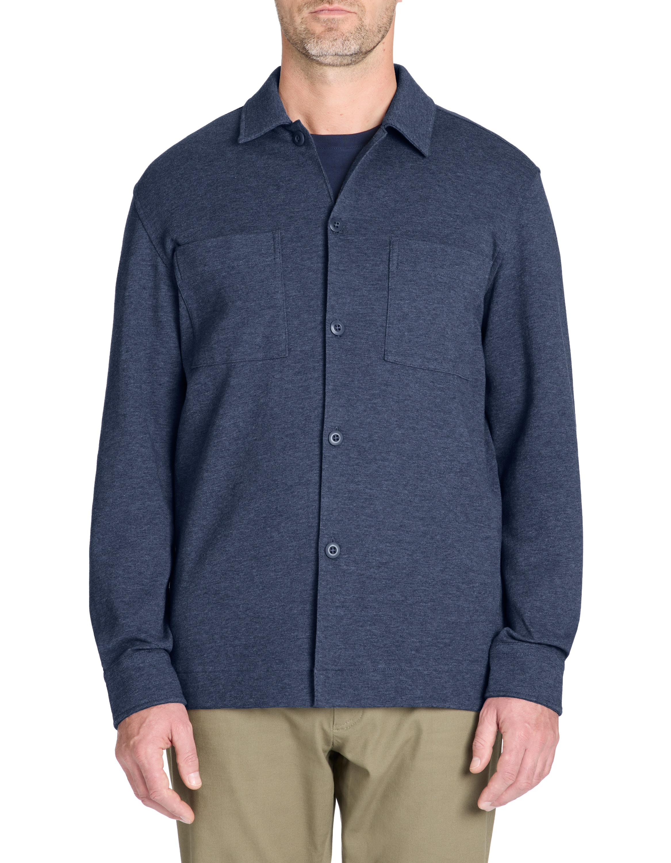 Surchemise boutonné 2 poches - marine - camaieu - Modalova
