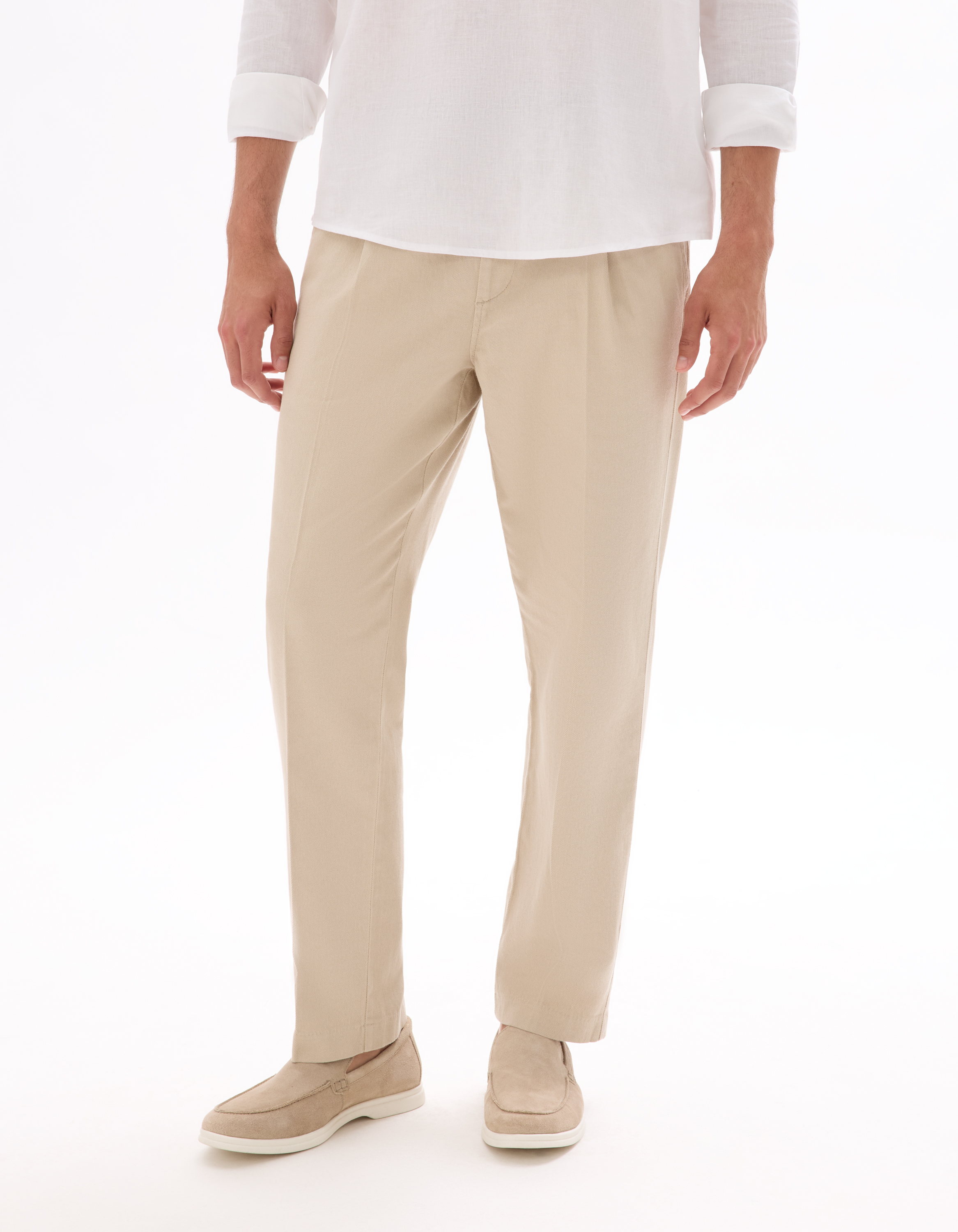 Pantalon slim coton lin stretch - camaieu - Modalova