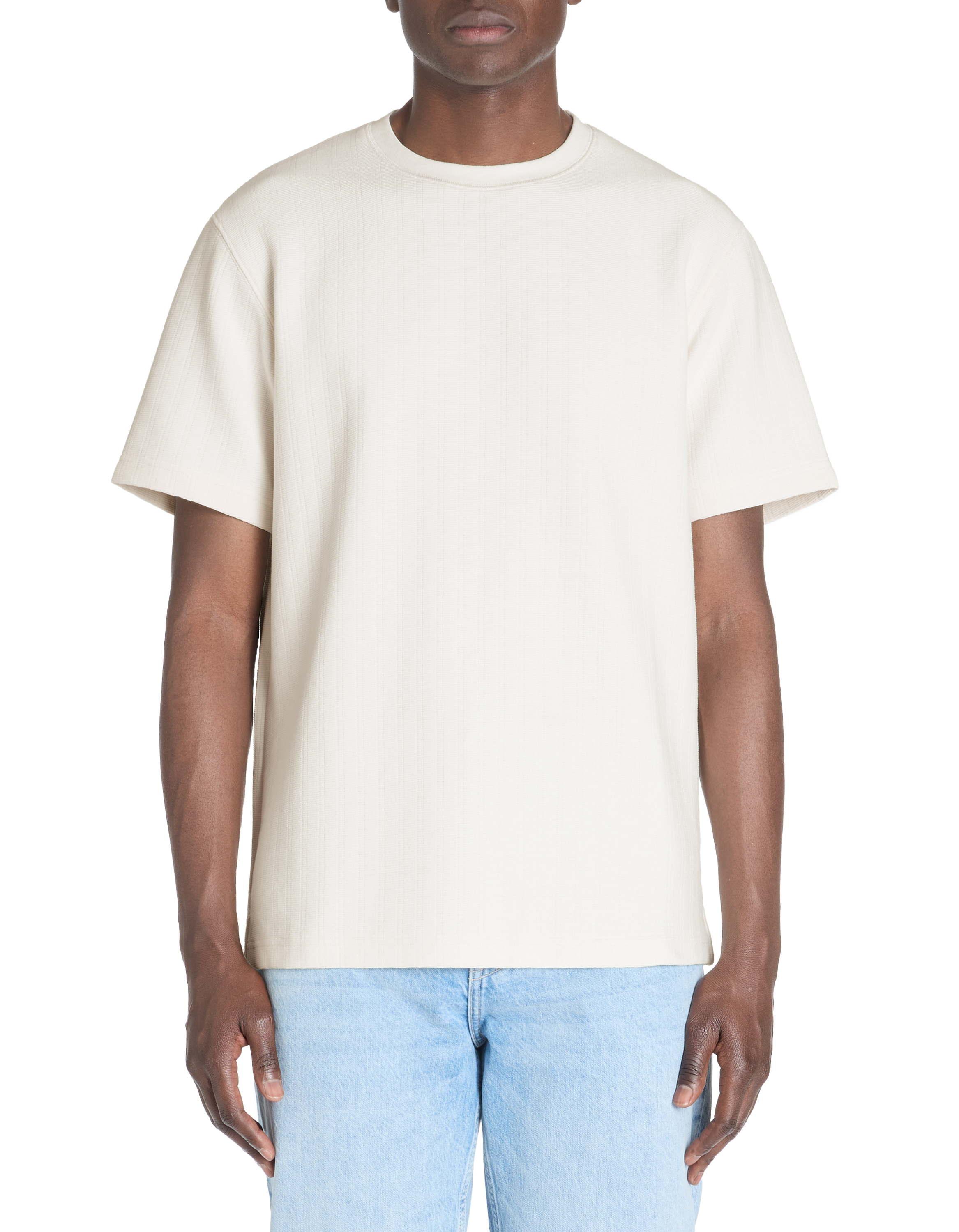 T-shirt boxy col rond coton mélangé - camaieu - Modalova