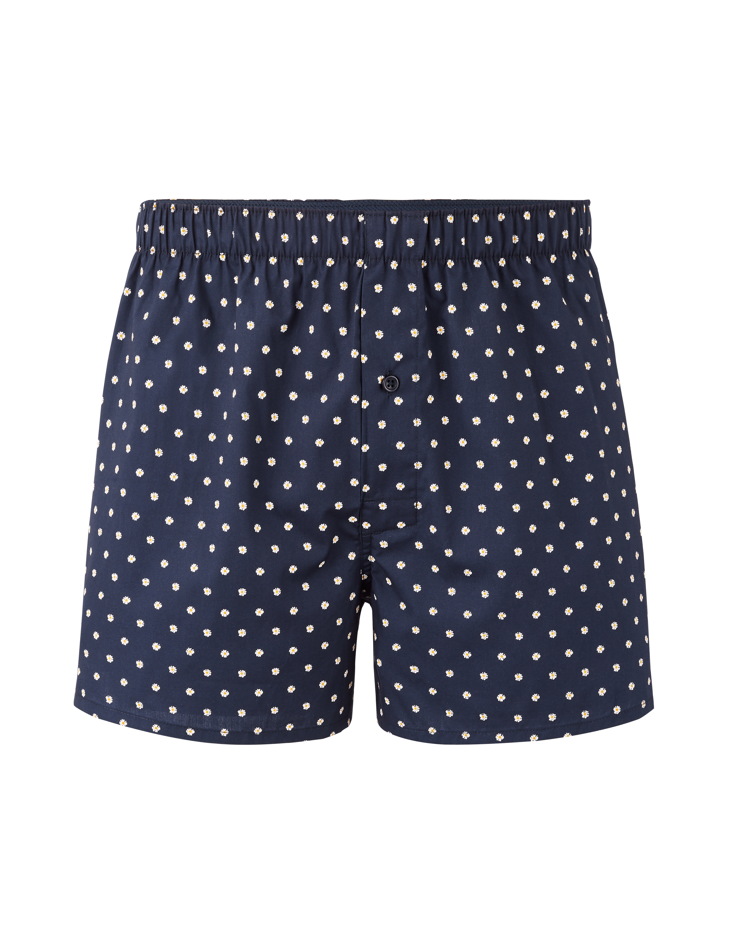 Caleçon 100% coton à motif marguerites - marine