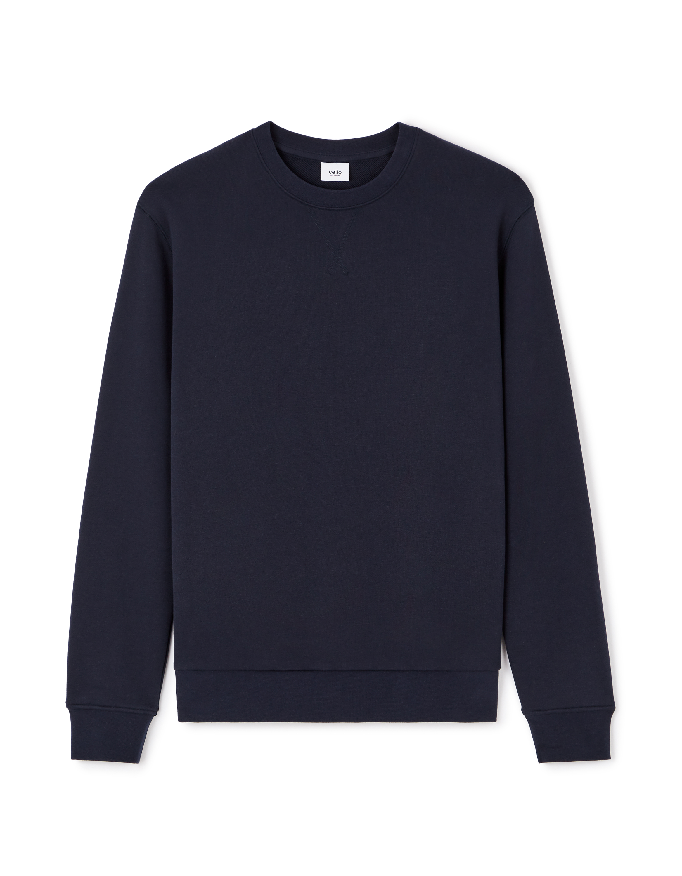 Sweat regular col rond 100% coton - marine