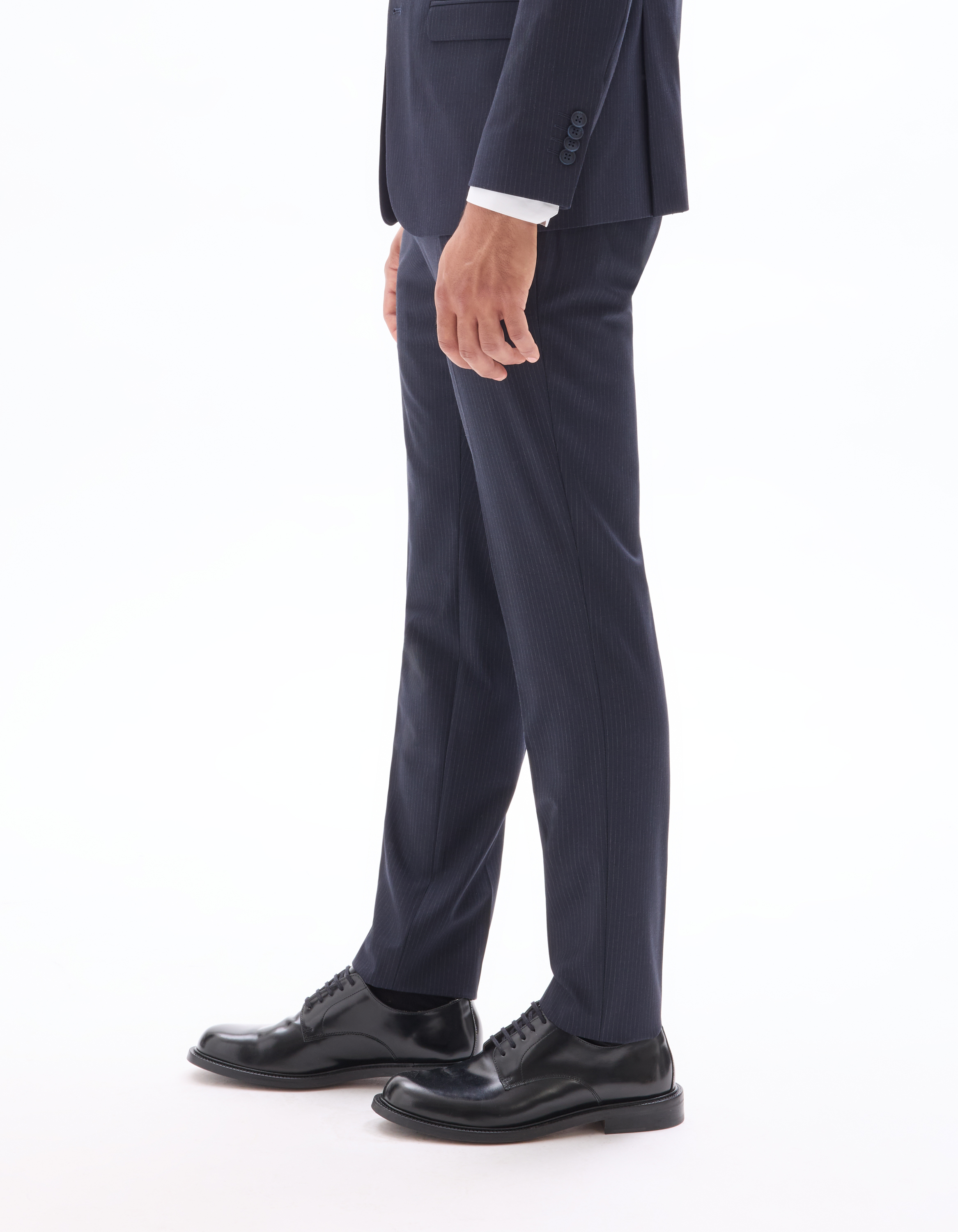 Pantalon de costume slim en flanelle rayée - camaieu - Modalova