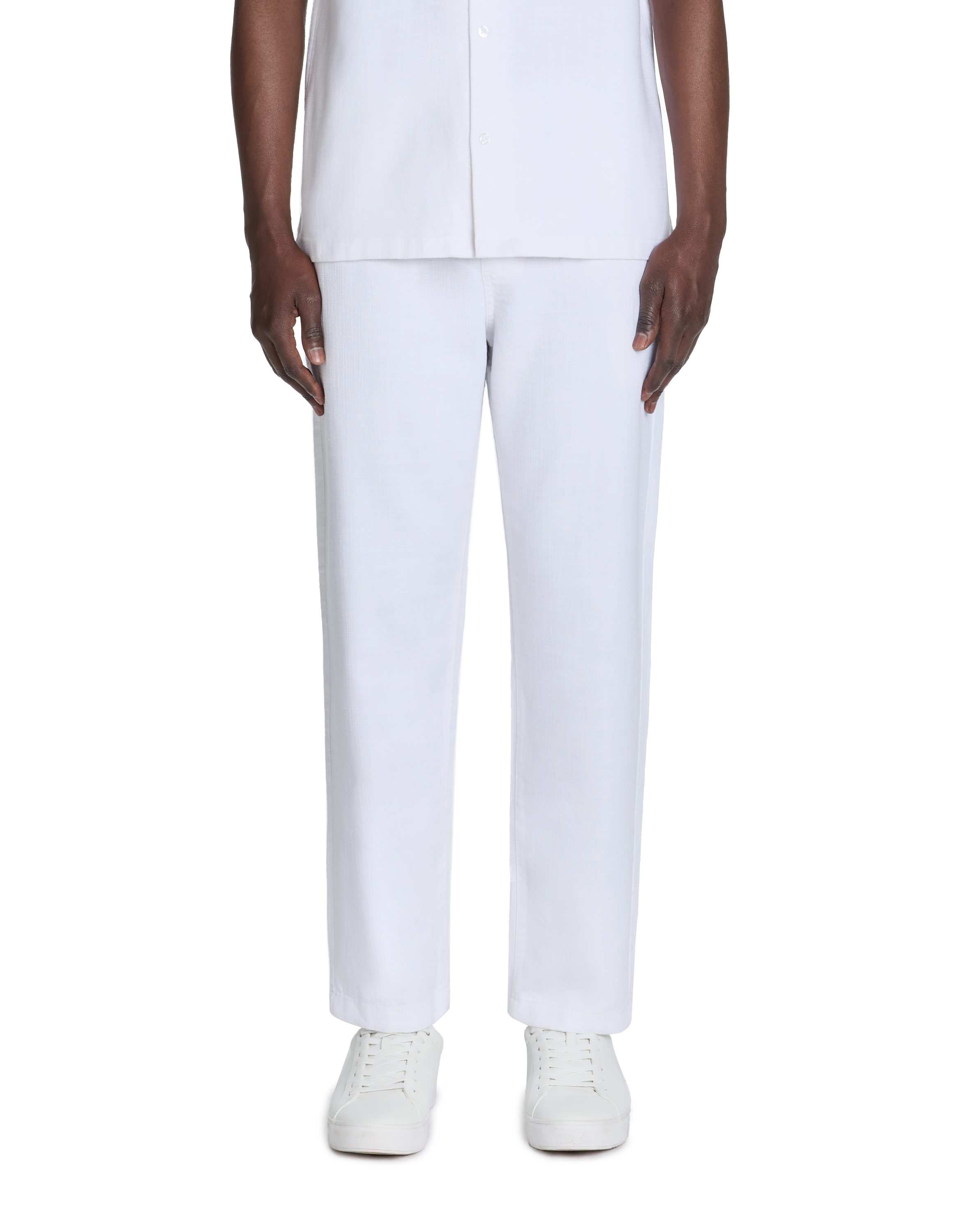 Pantalon relaxed 100% coton - beige - camaieu - Modalova