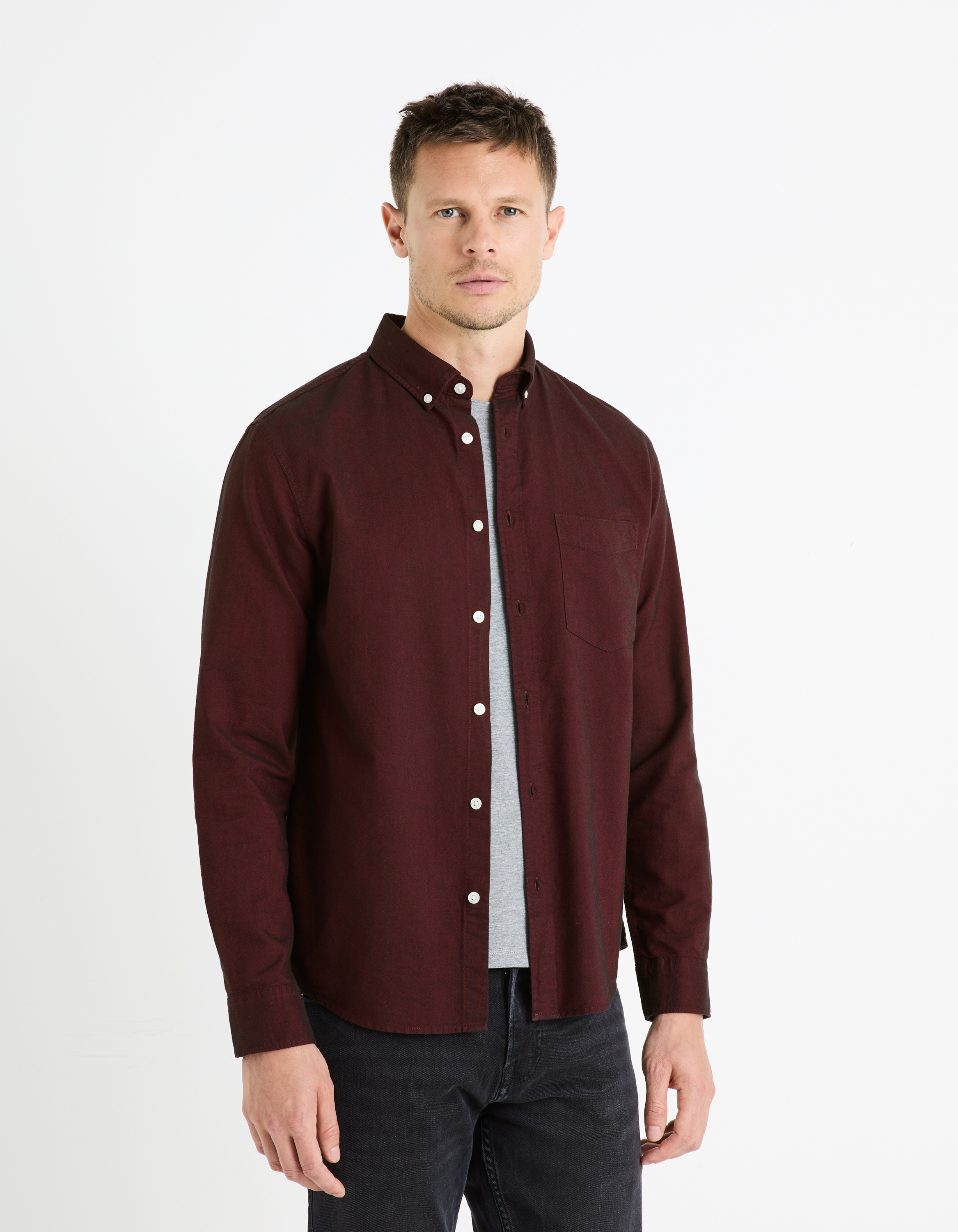 Chemise regular 100% coton oxford - camaieu - Modalova
