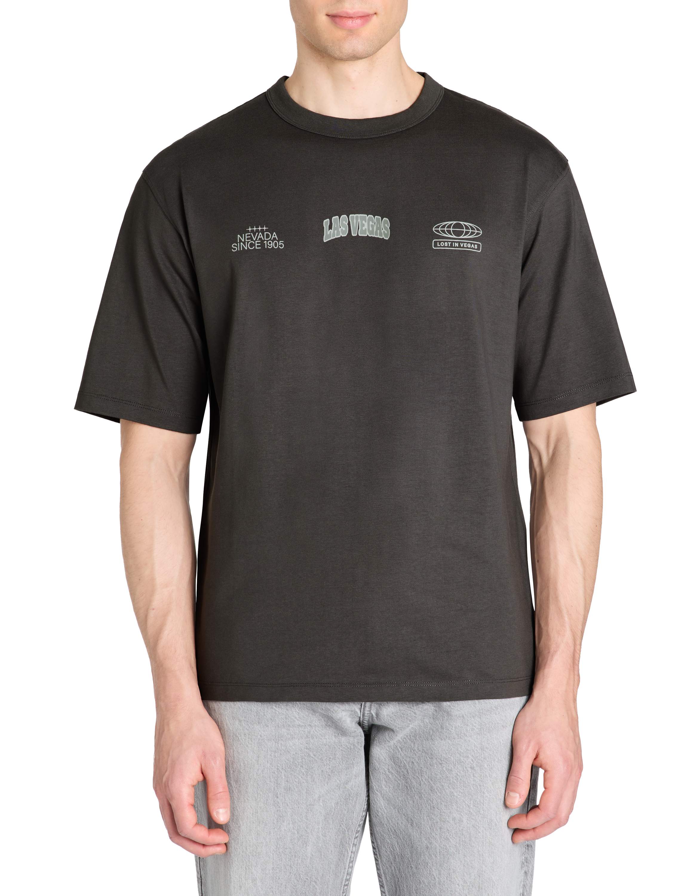 T-shirt oversize col rond 100% coton - noir - camaieu - Modalova