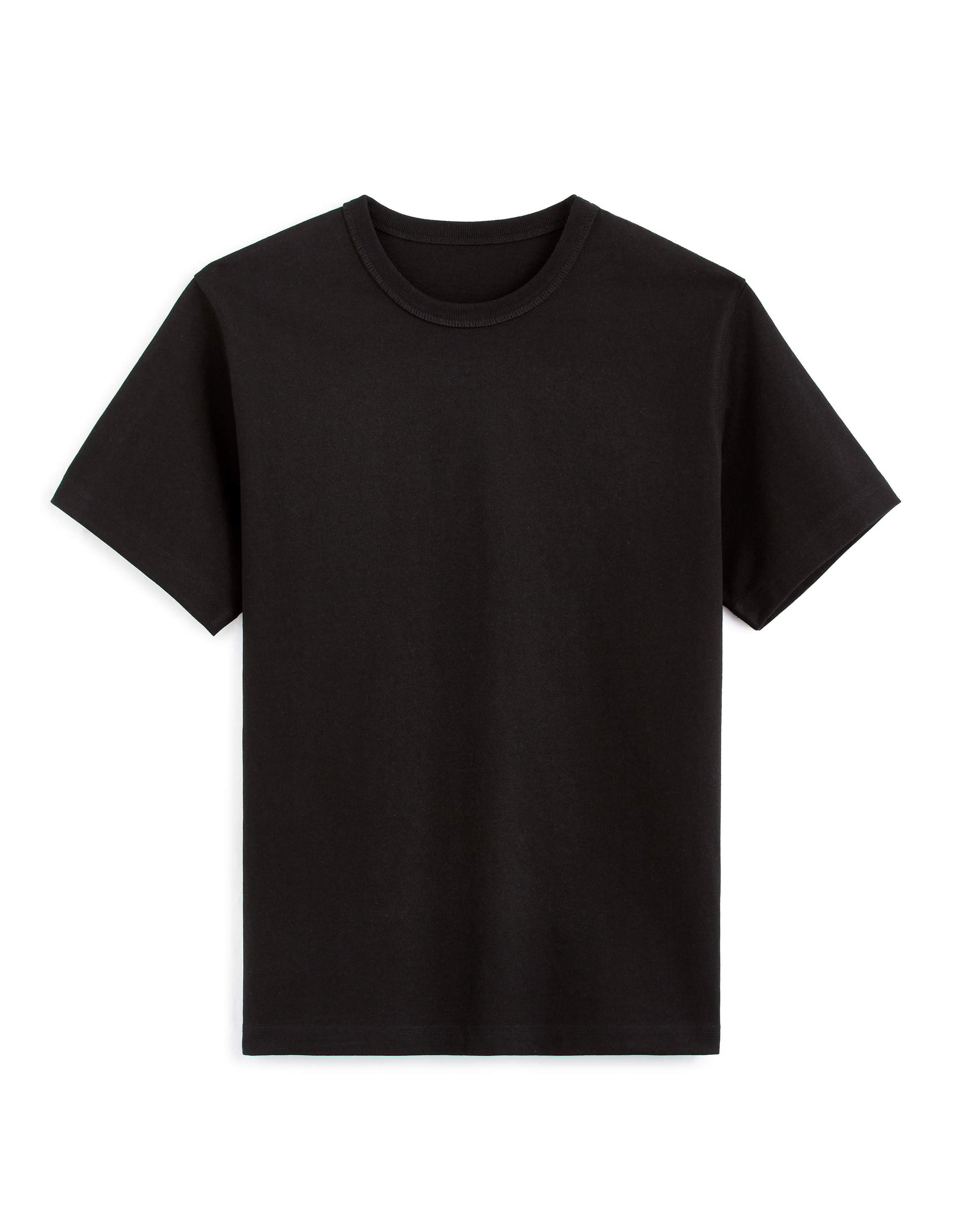 T-shirt boxy col rond 100% coton - noir