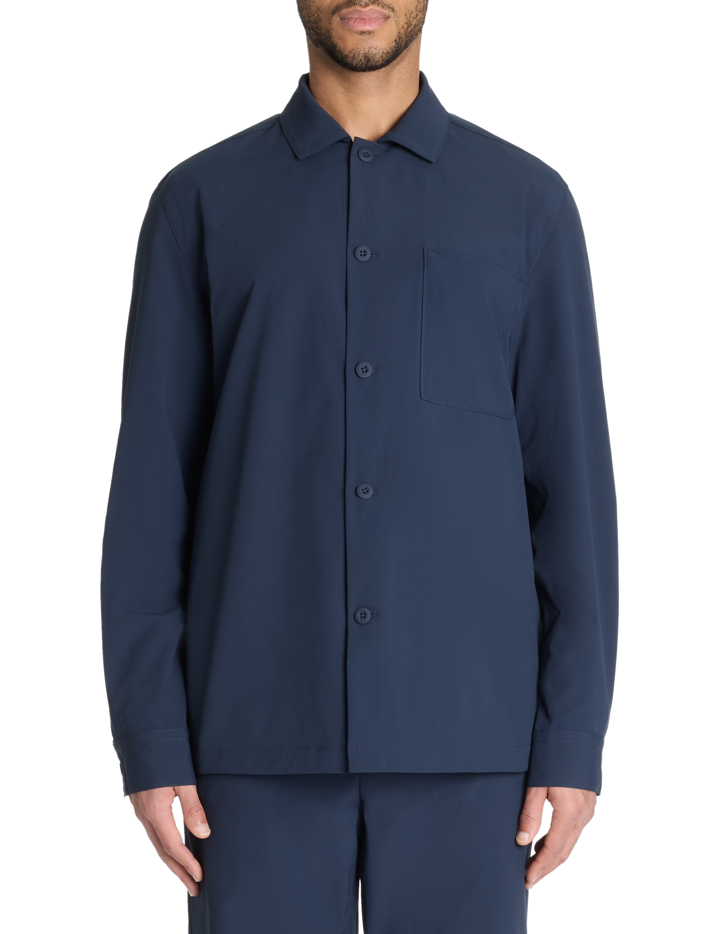 Surchemise technique uni 1 poche - marine - camaieu - Modalova