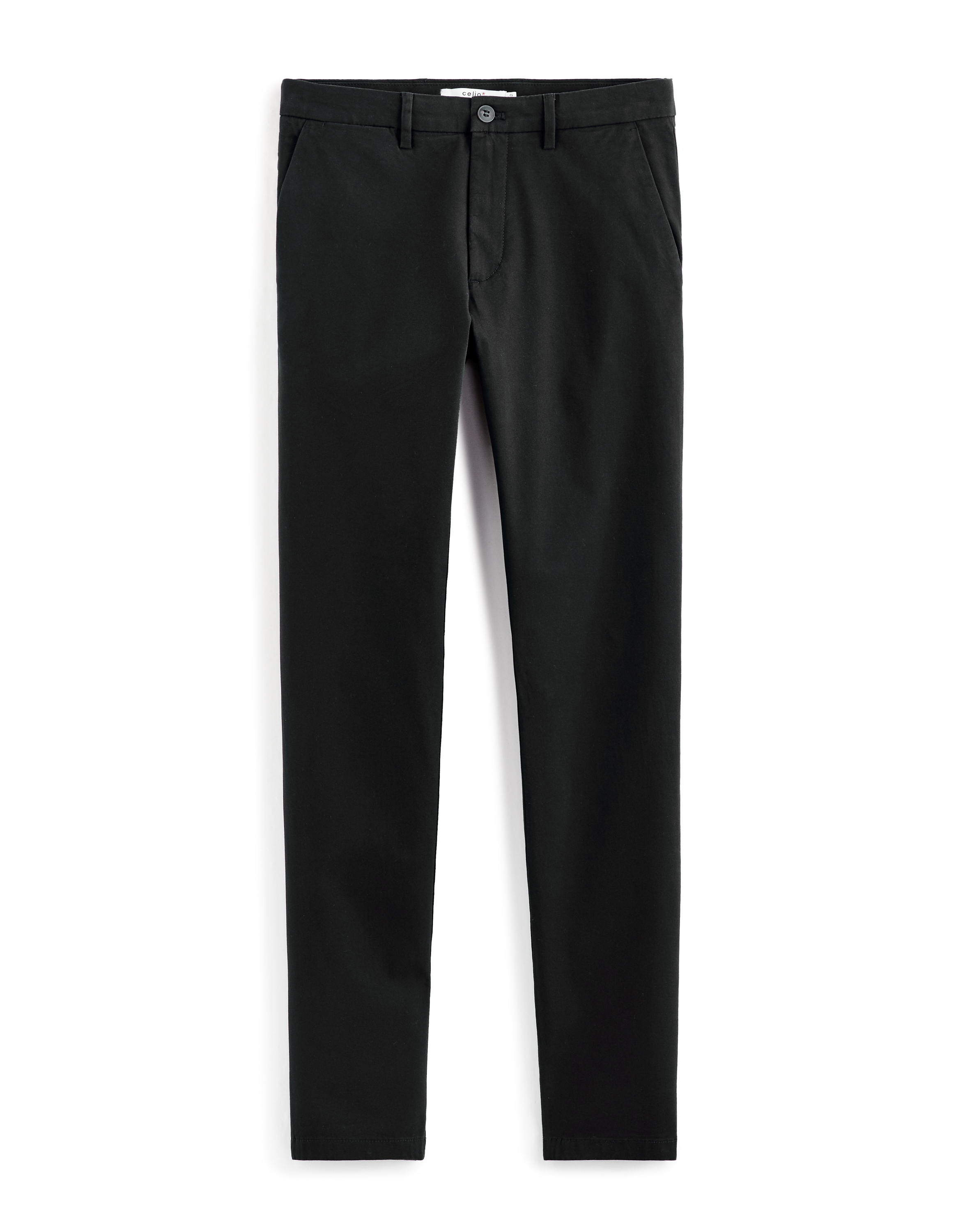 Pantalon chino slim en coton stretch L30-34 - noir