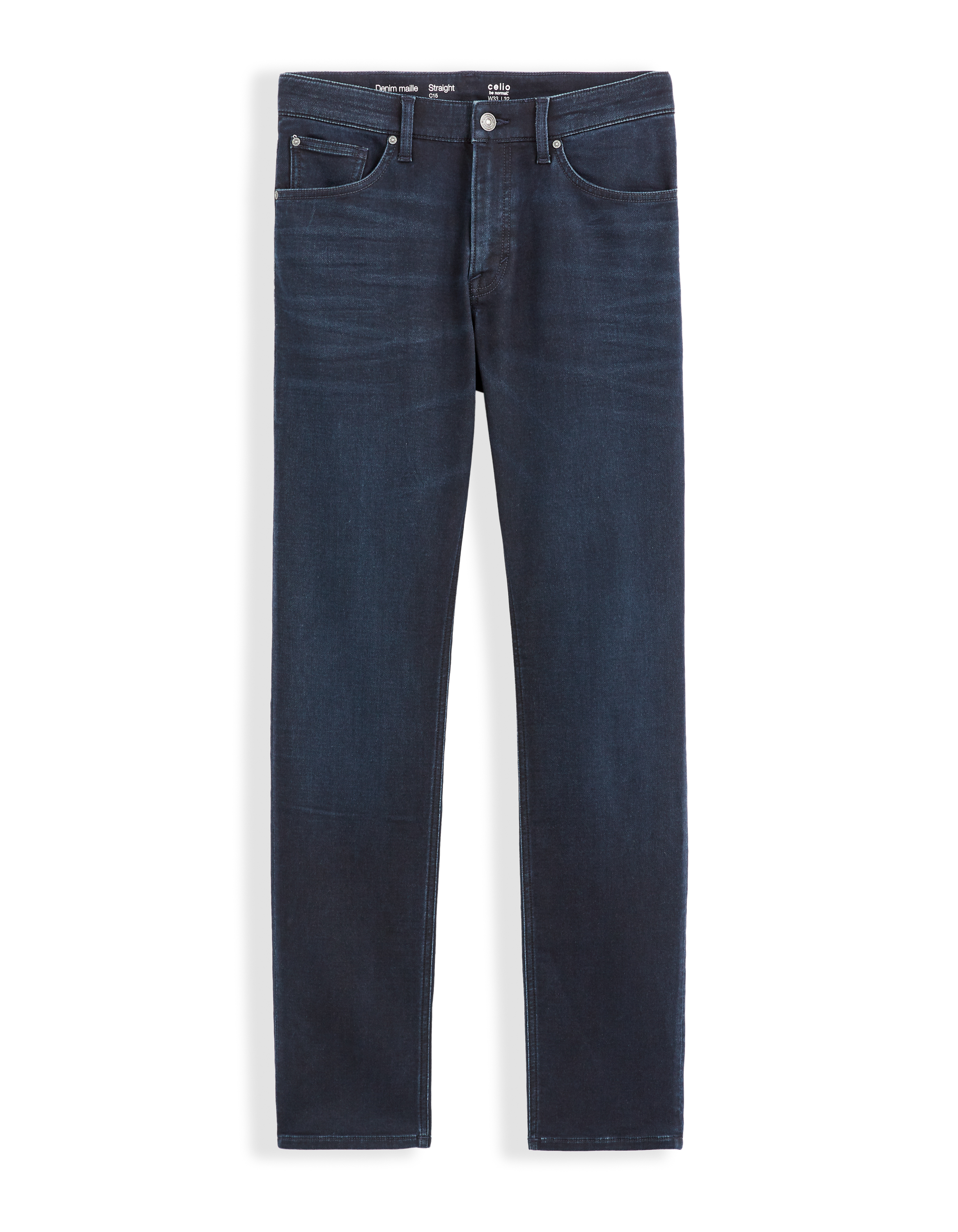 Jean C.15 straight stretch maille 3 longueur - marine