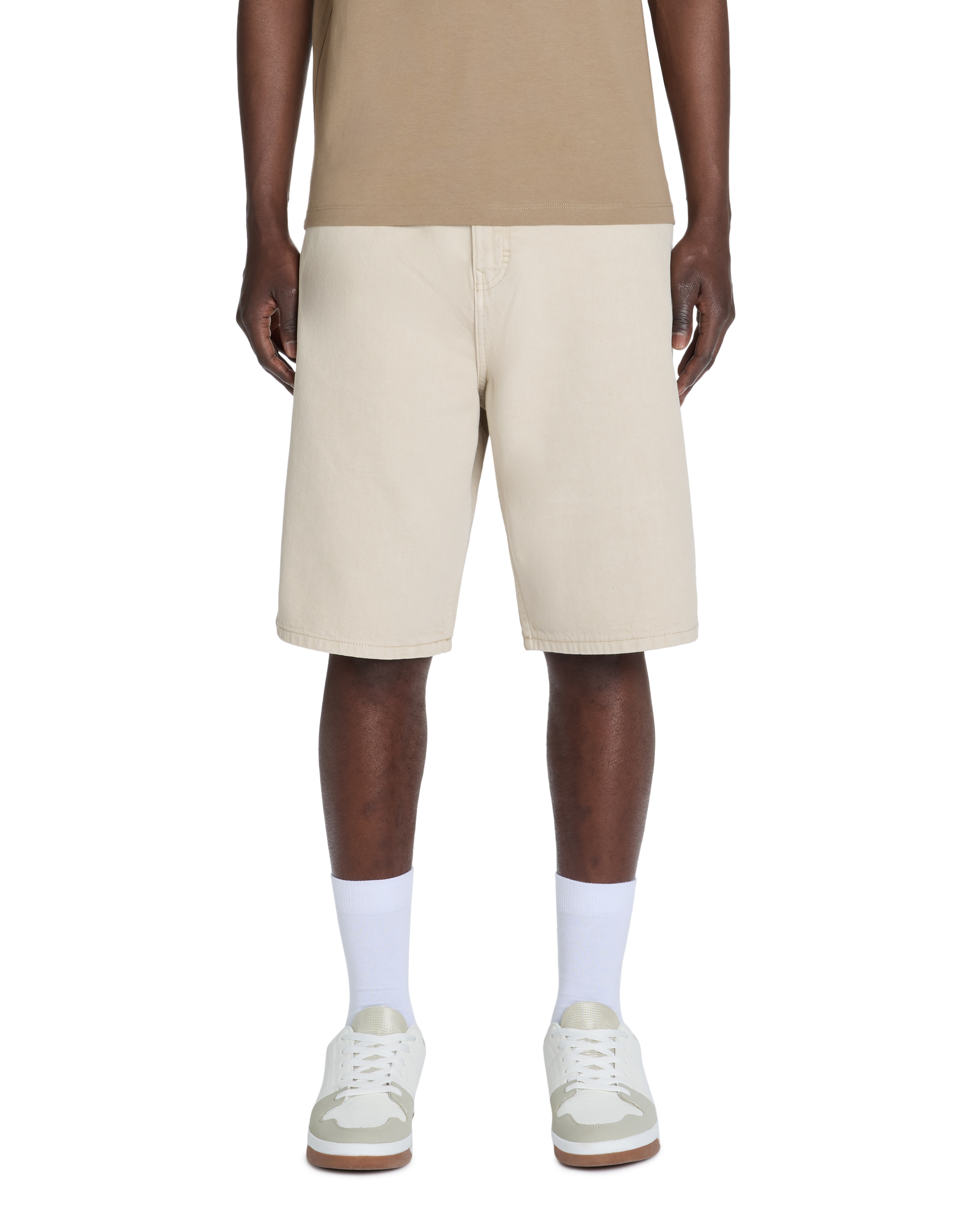 Bermuda baggy en jean - beige - camaieu - Modalova