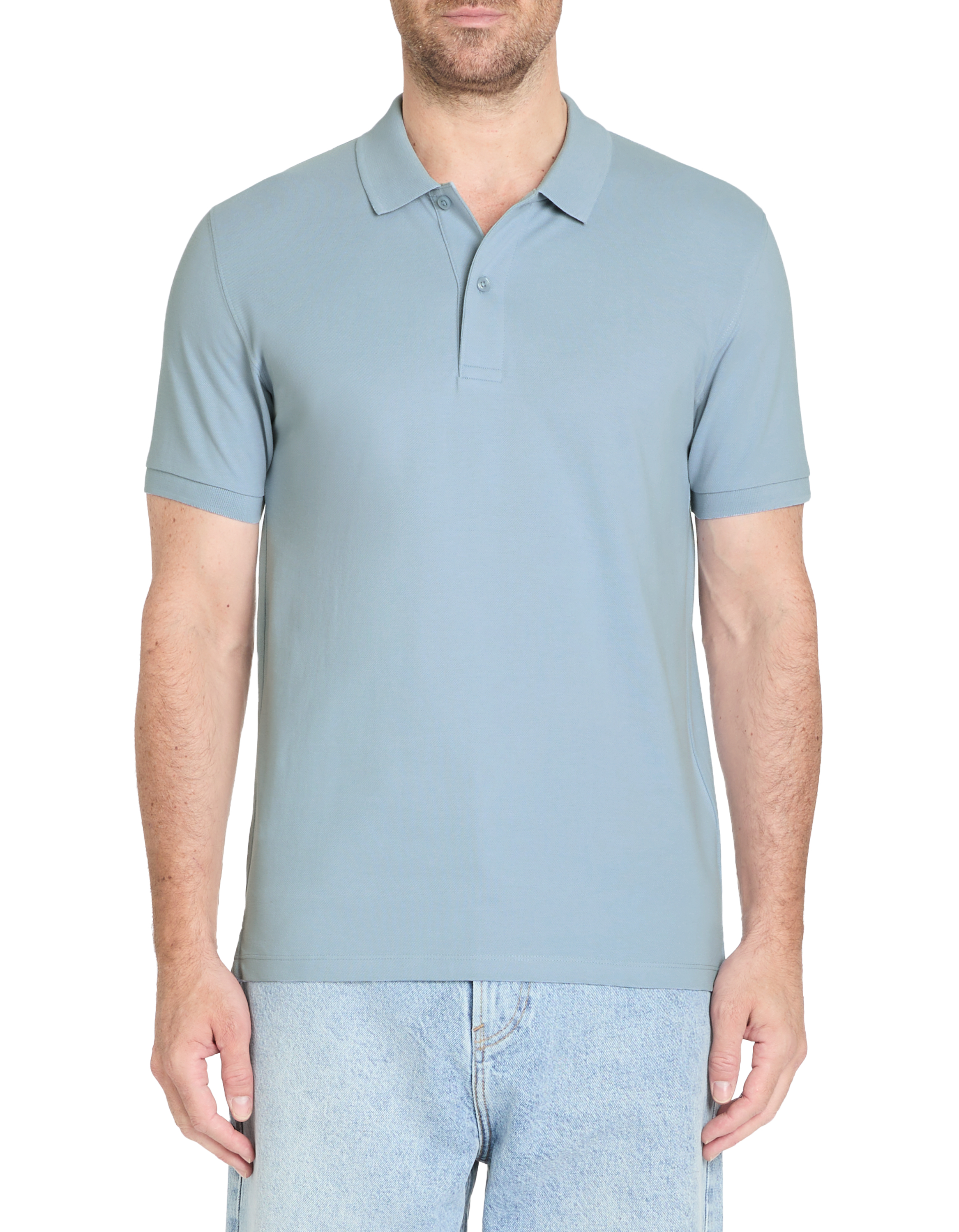 Polo piqué straight 100% coton - bleu - camaieu - Modalova