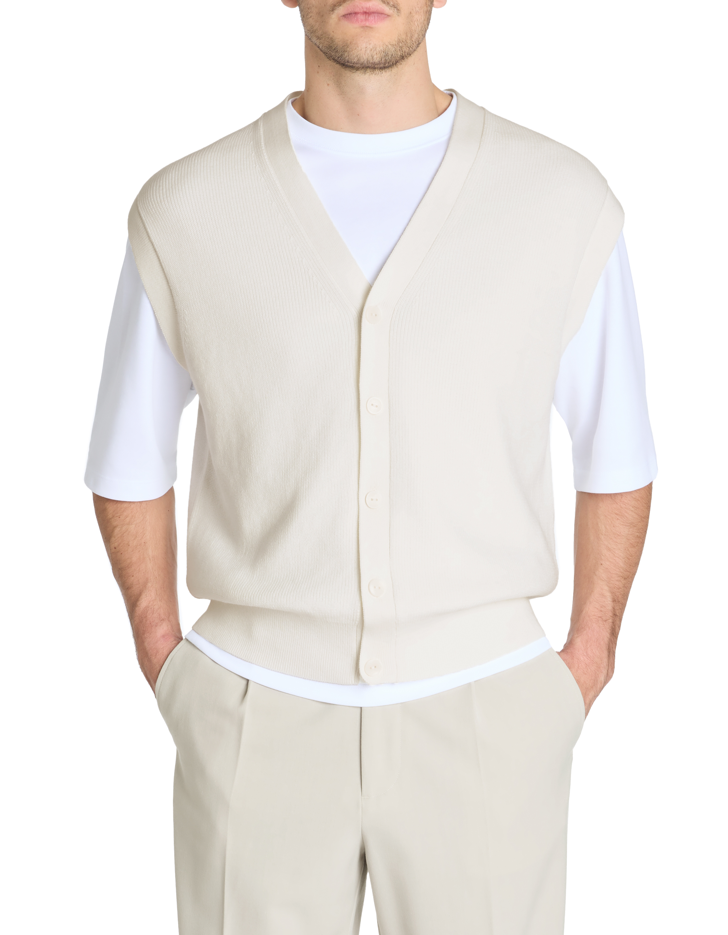 Cardigan 100% coton - beige - camaieu - Modalova