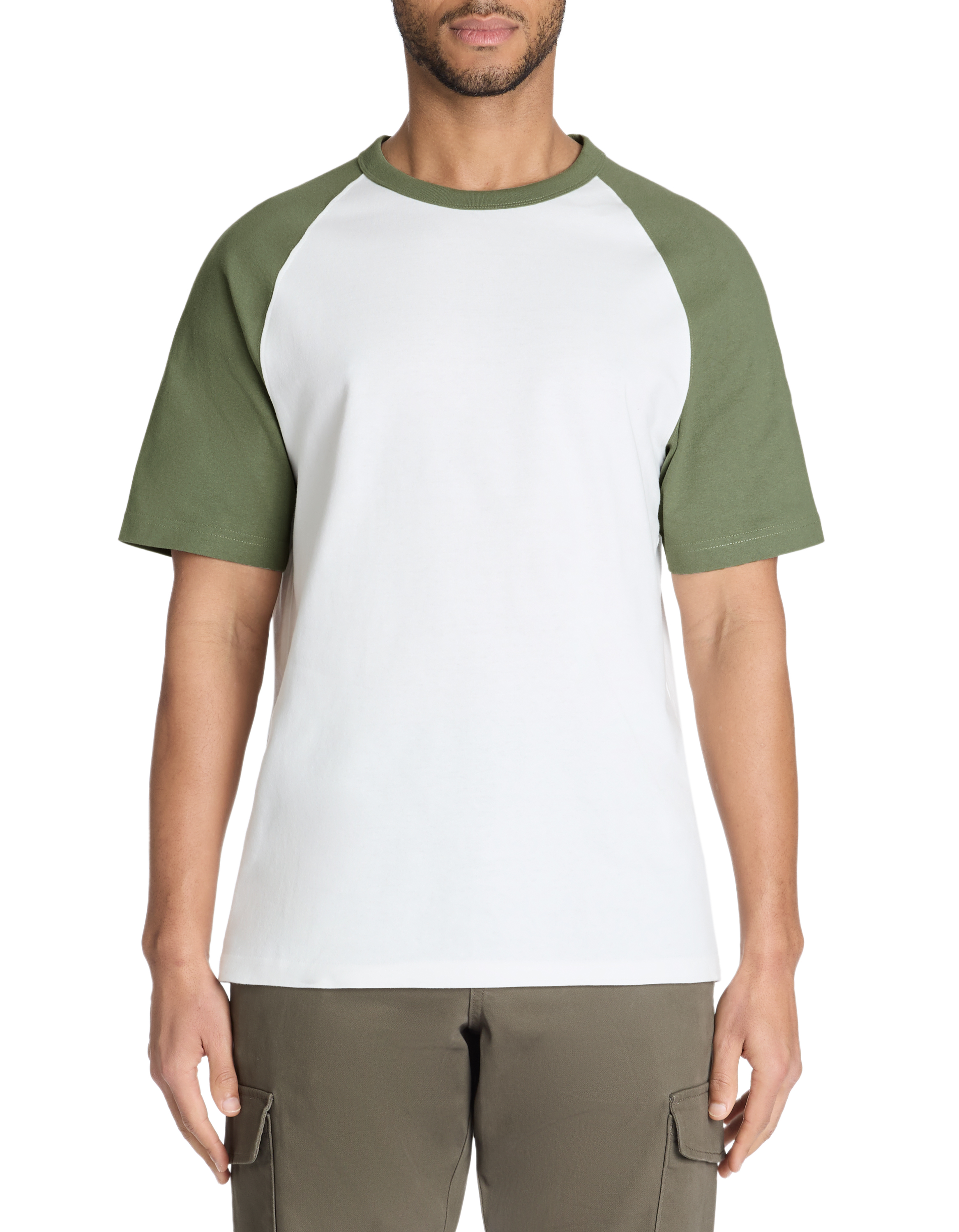 T-shirt boxy col rond 100% coton - vert - camaieu - Modalova