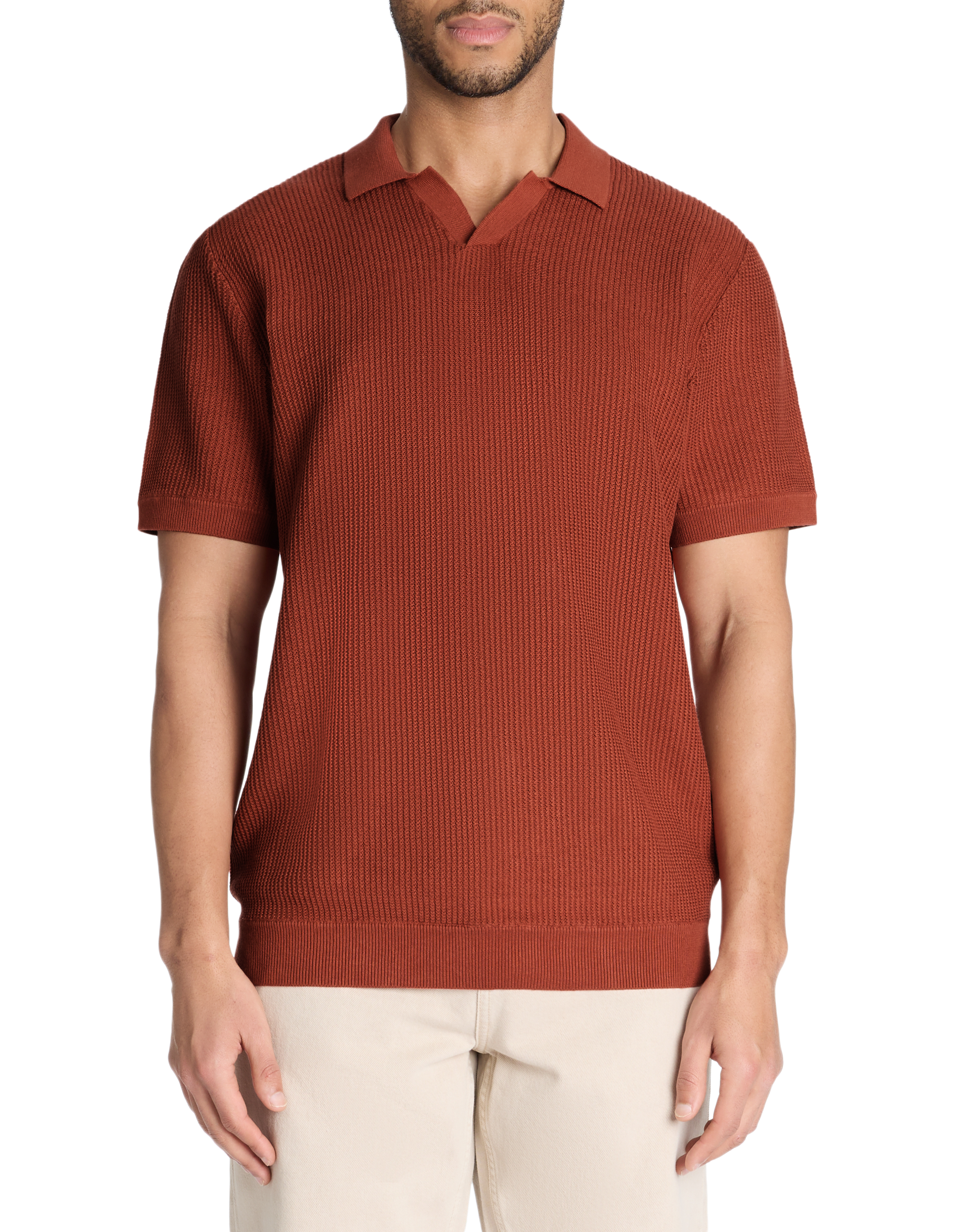 Polo boxy en maille texturée 100% coton - camaieu - Modalova