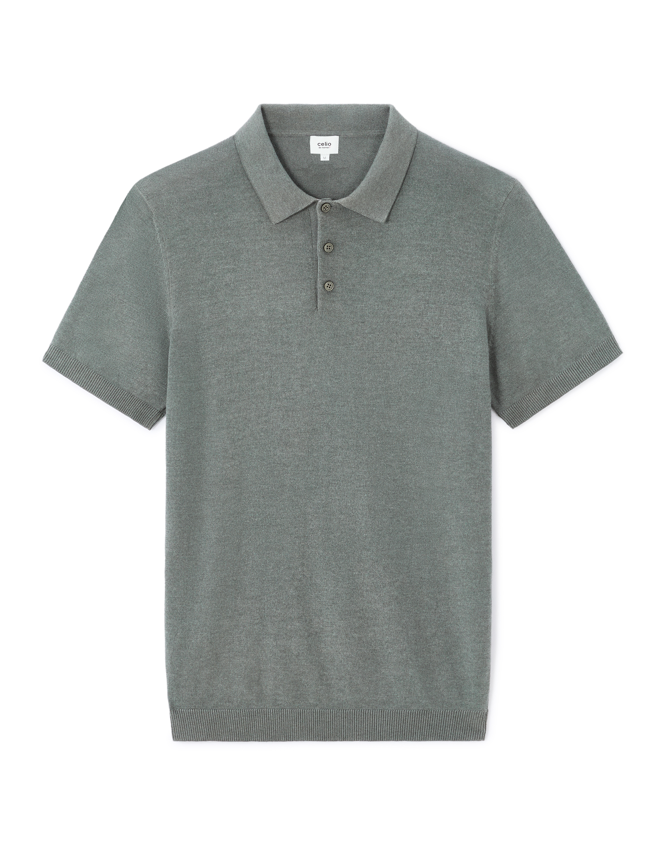 Polo slim en maille coton mélangé - kaki