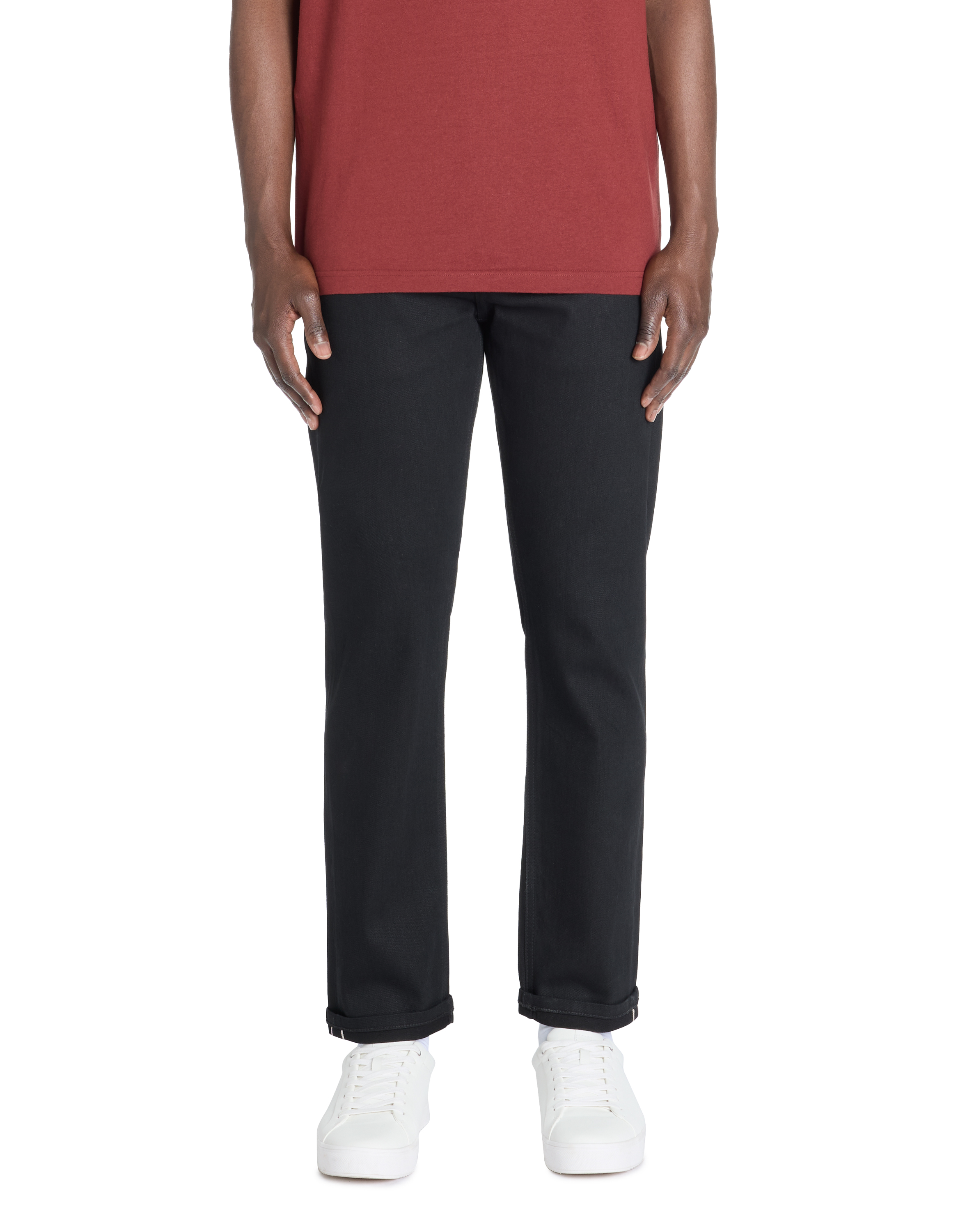 Jean straight coton stretch - noir - camaieu - Modalova