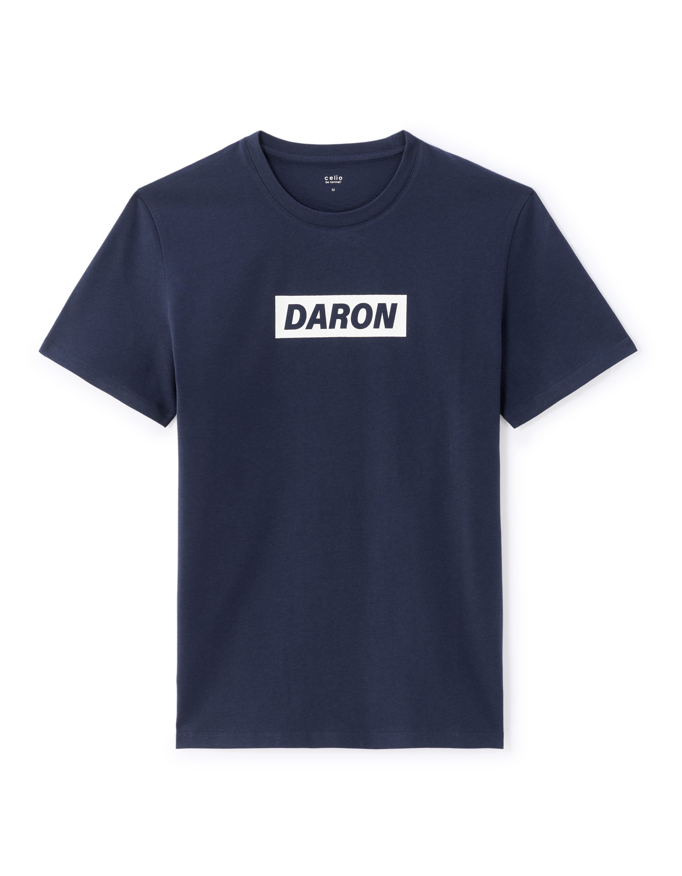 T-shirt straight col rond 100% coton - marine