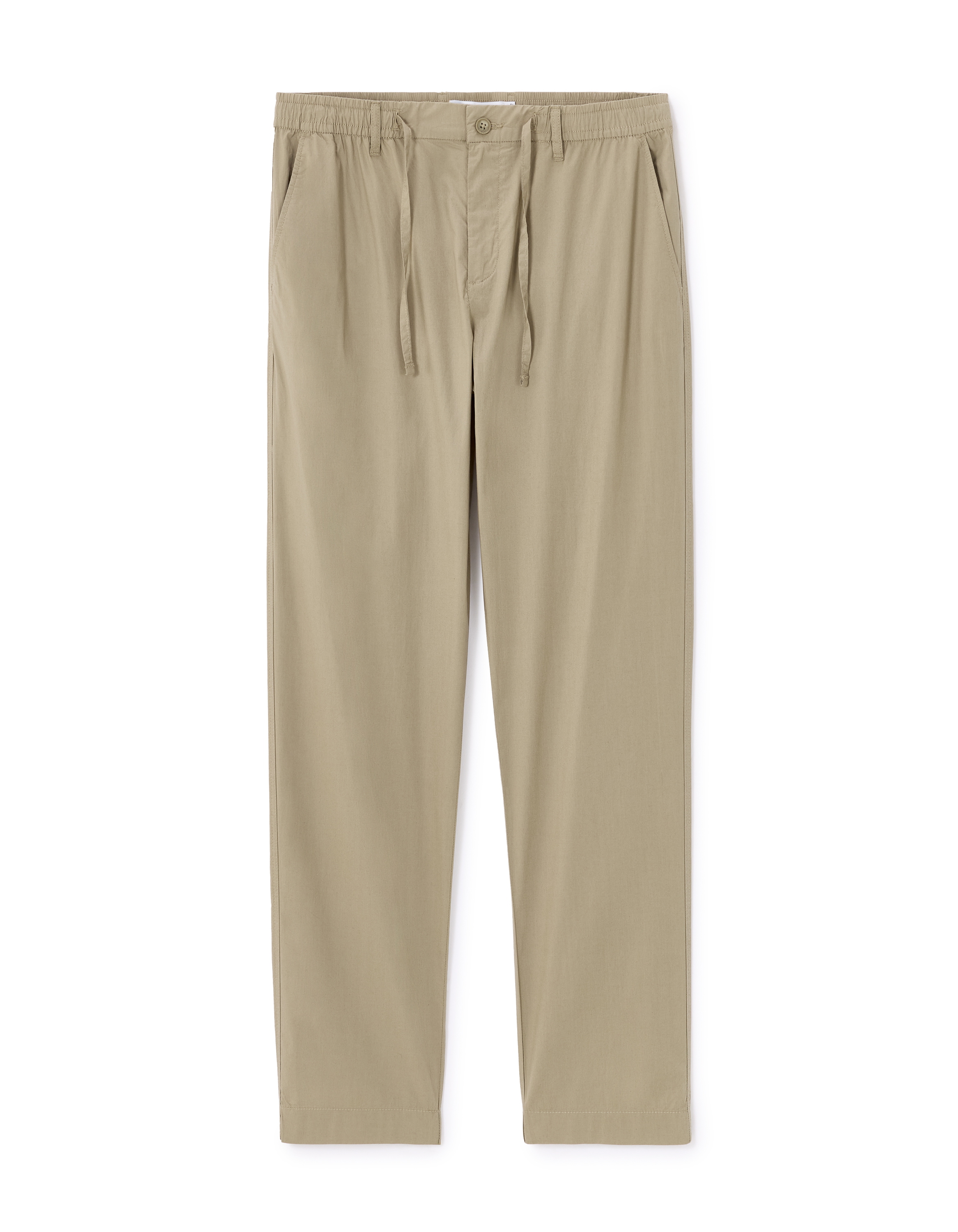 Pantalon straight 100% coton - taupe