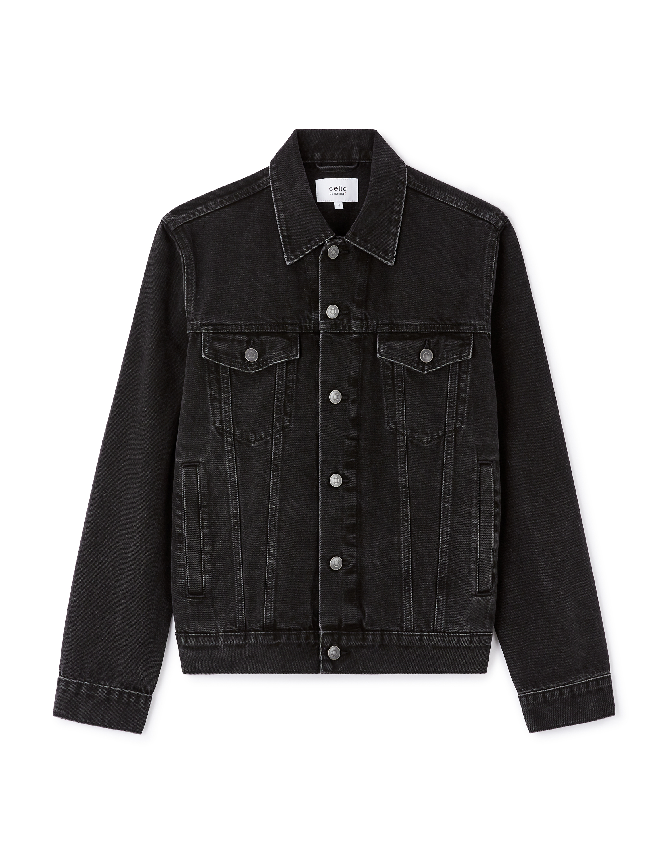 Veste trucker col chemise - noir