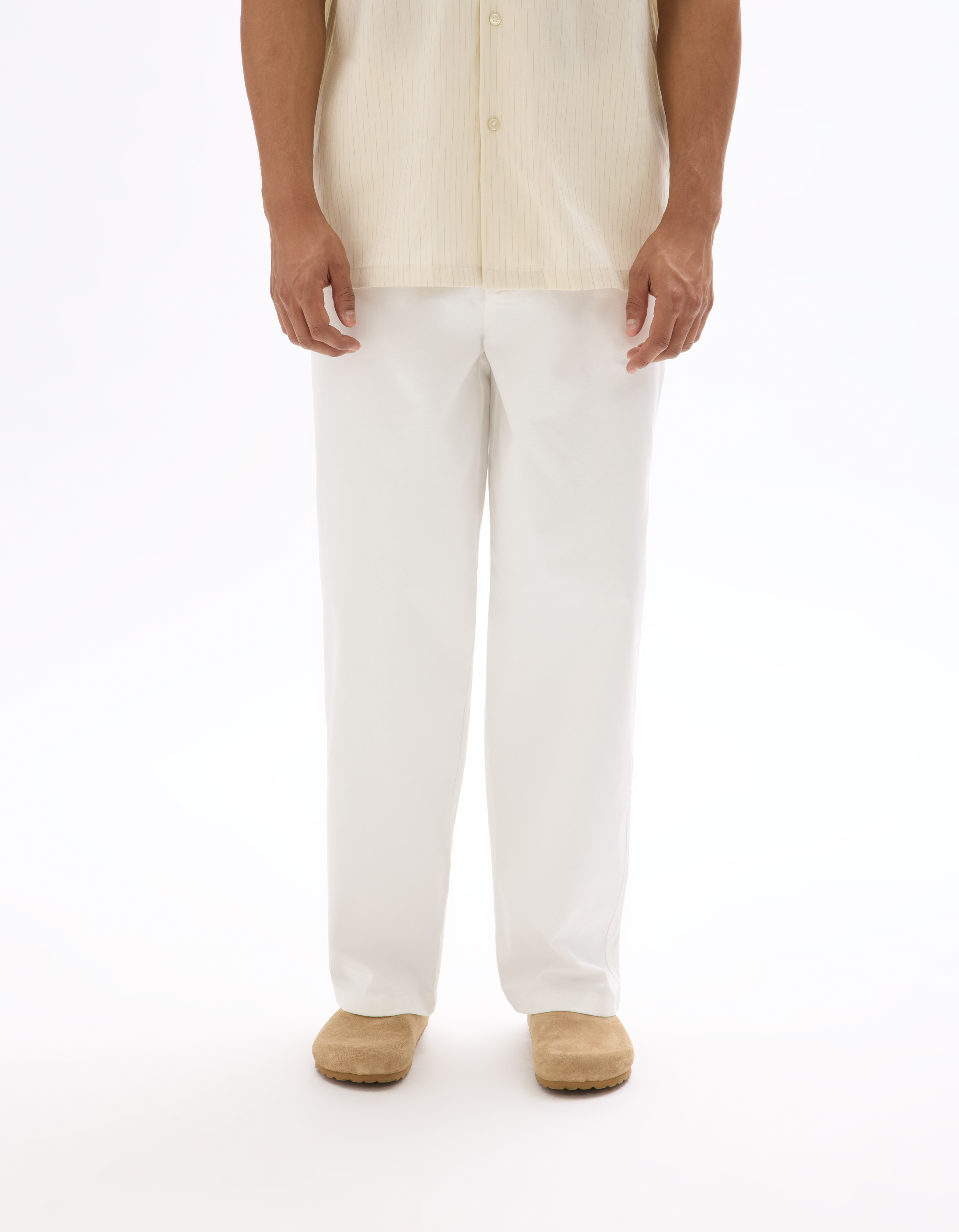 Pantalon chino baggy coton stretch - camaieu - Modalova