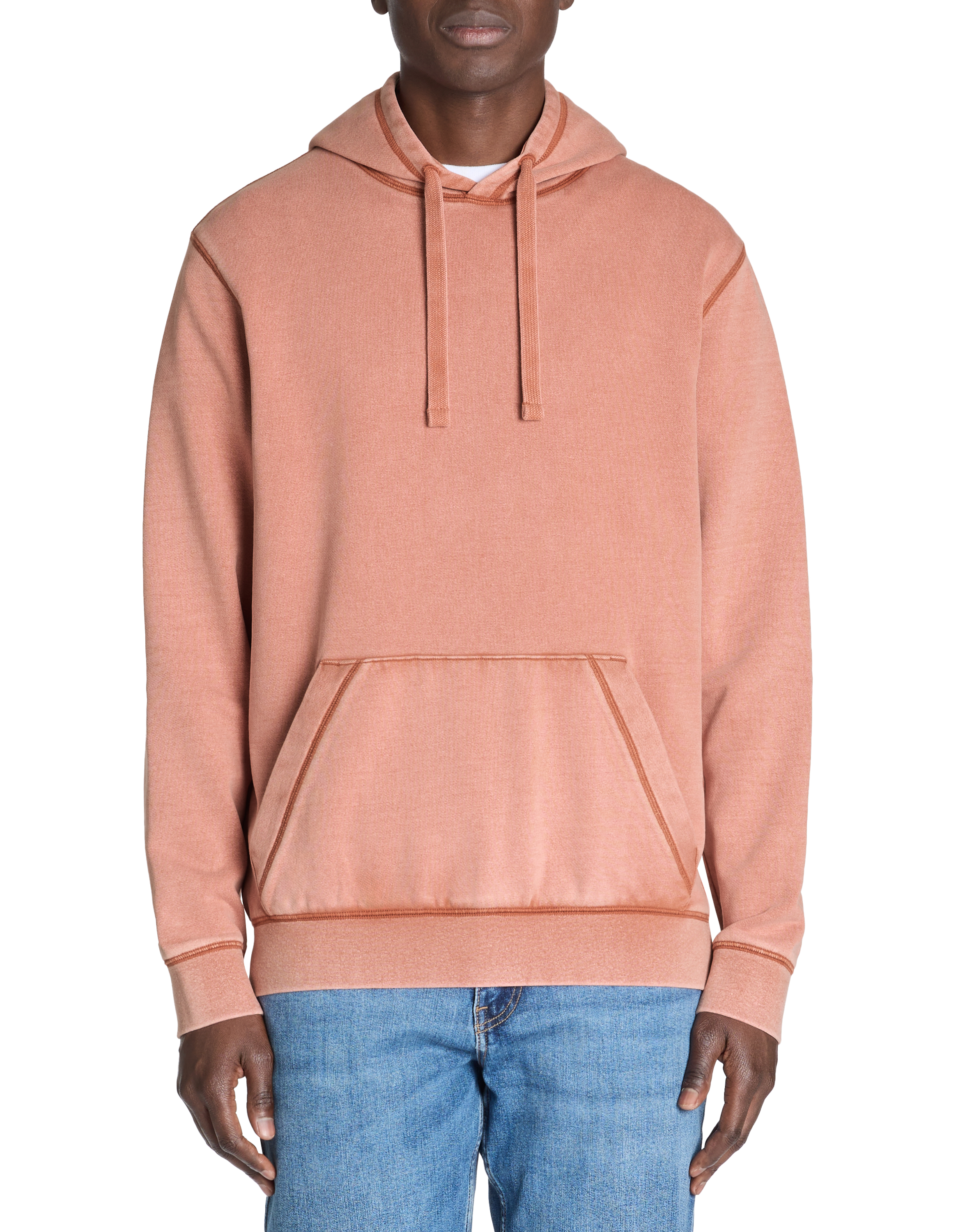 Sweat oversize capuche 100% coton - rouge - camaieu - Modalova