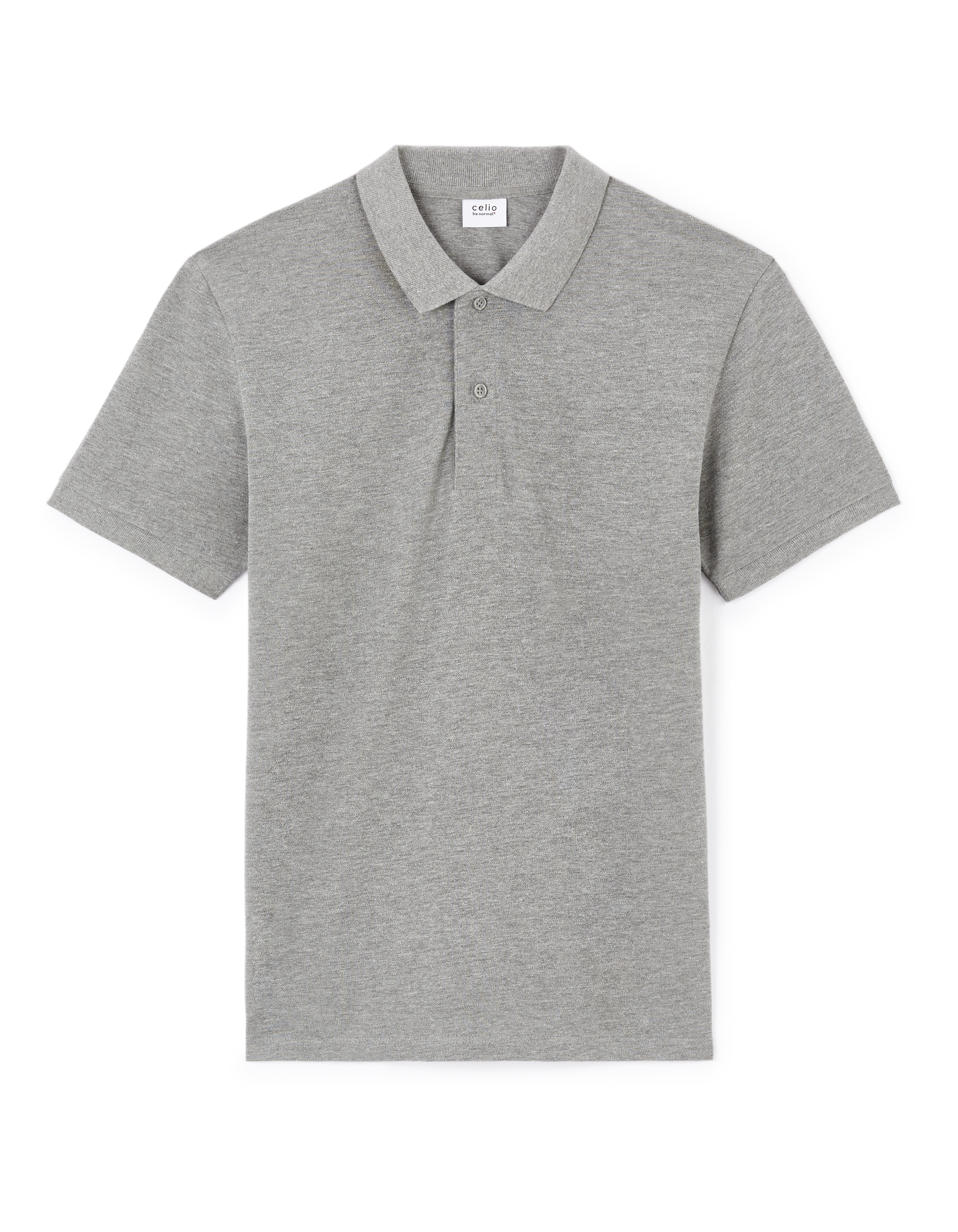 Polo piqué straight coton mélangé - gris foncé