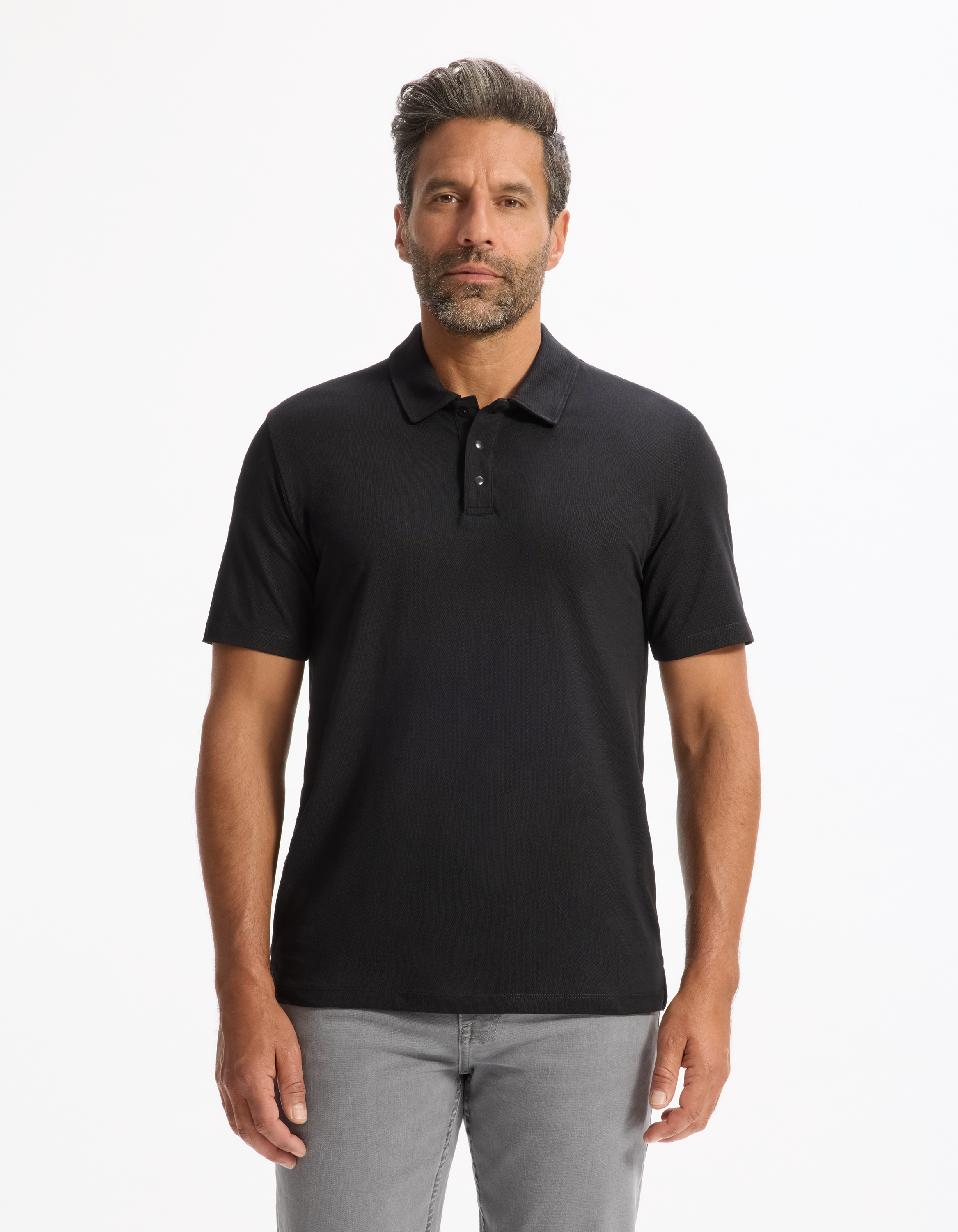 Polo boxy coton mélangé - noir - camaieu - Modalova
