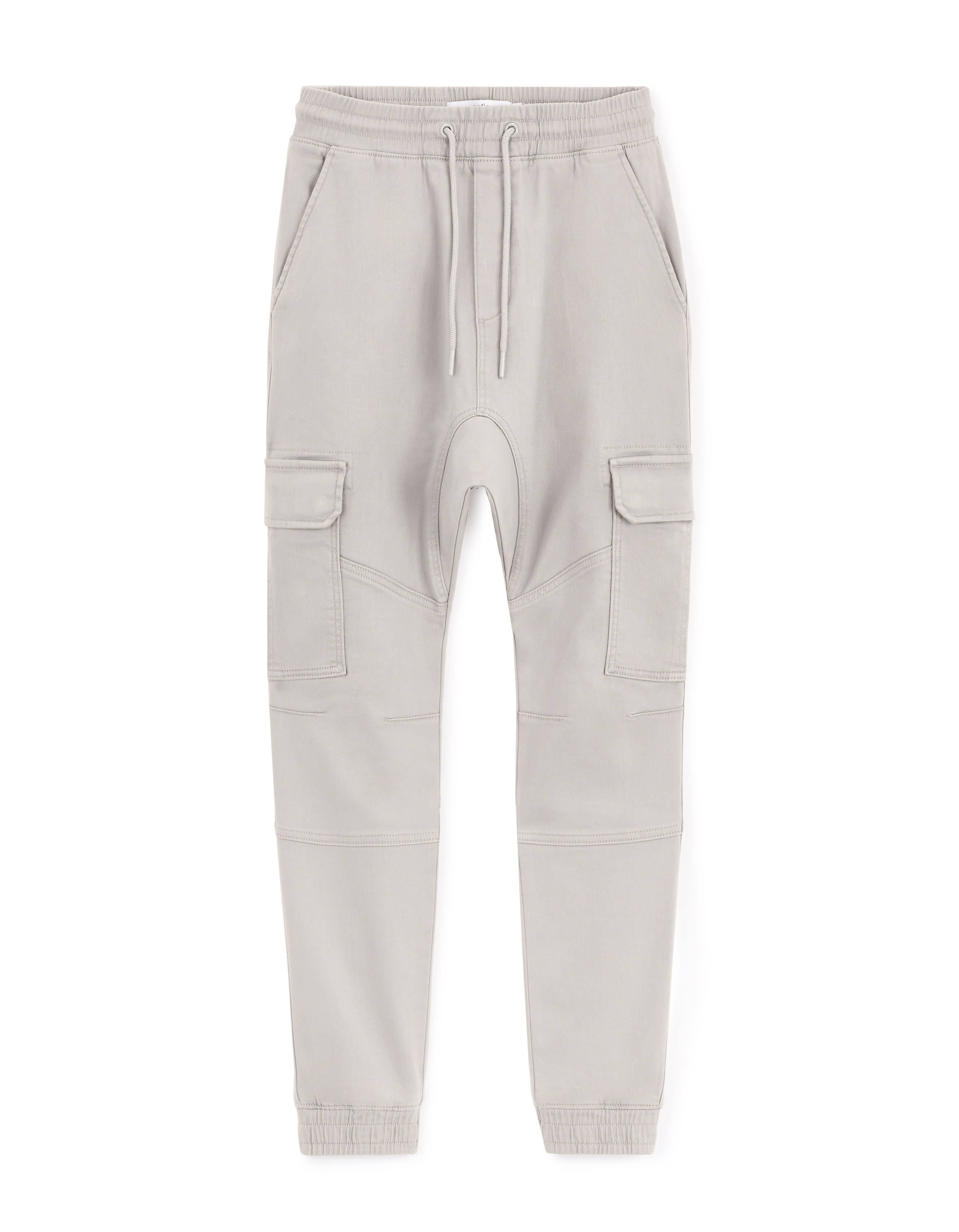 Pantalon cargo slim 100% coton stretch - gris